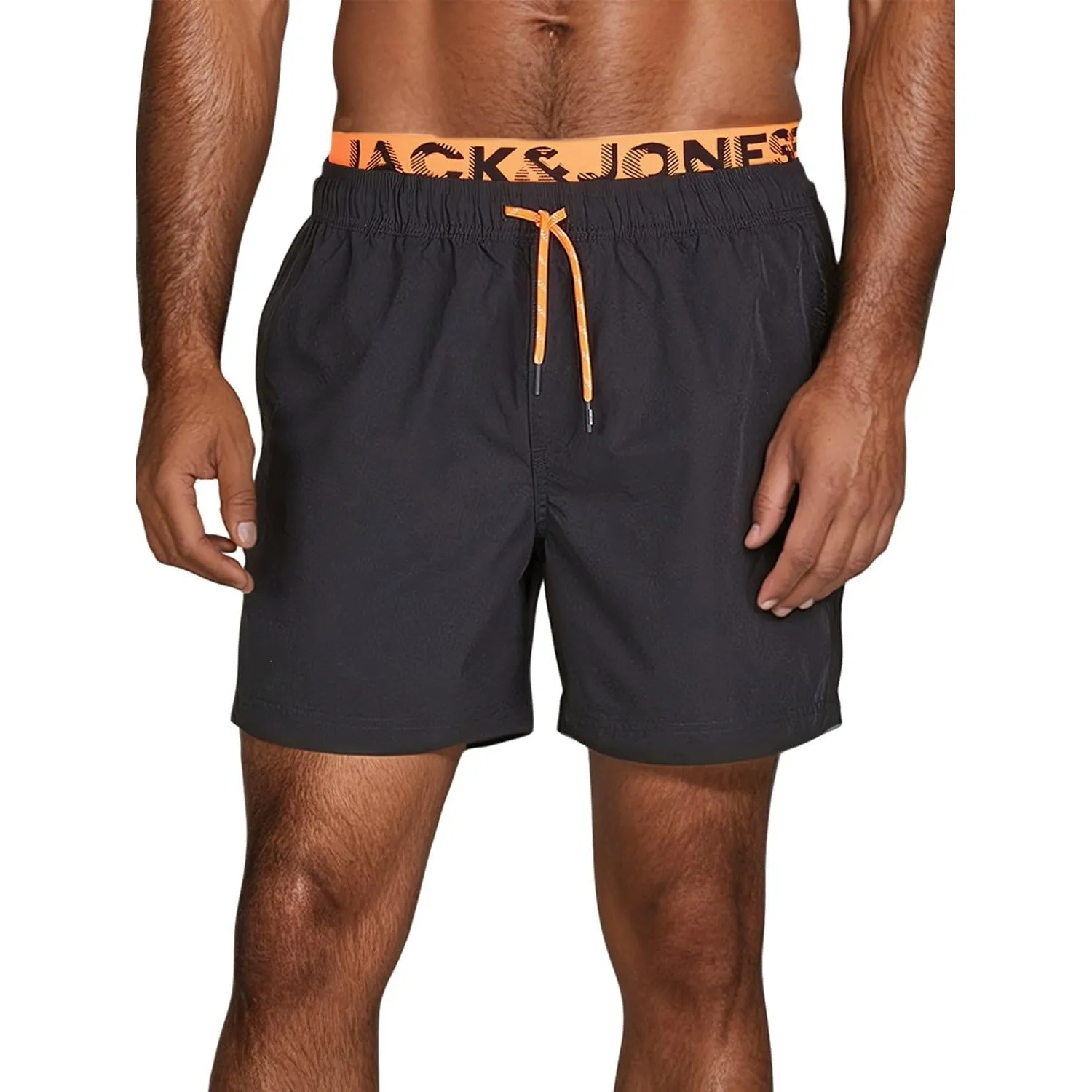 JACK & JONES Badehose Herren lang Badeshorts Doppelter Bund Maui JJSWIM Kurze Hosen Schwimmhose Shorts Schwarz Blau Cor…