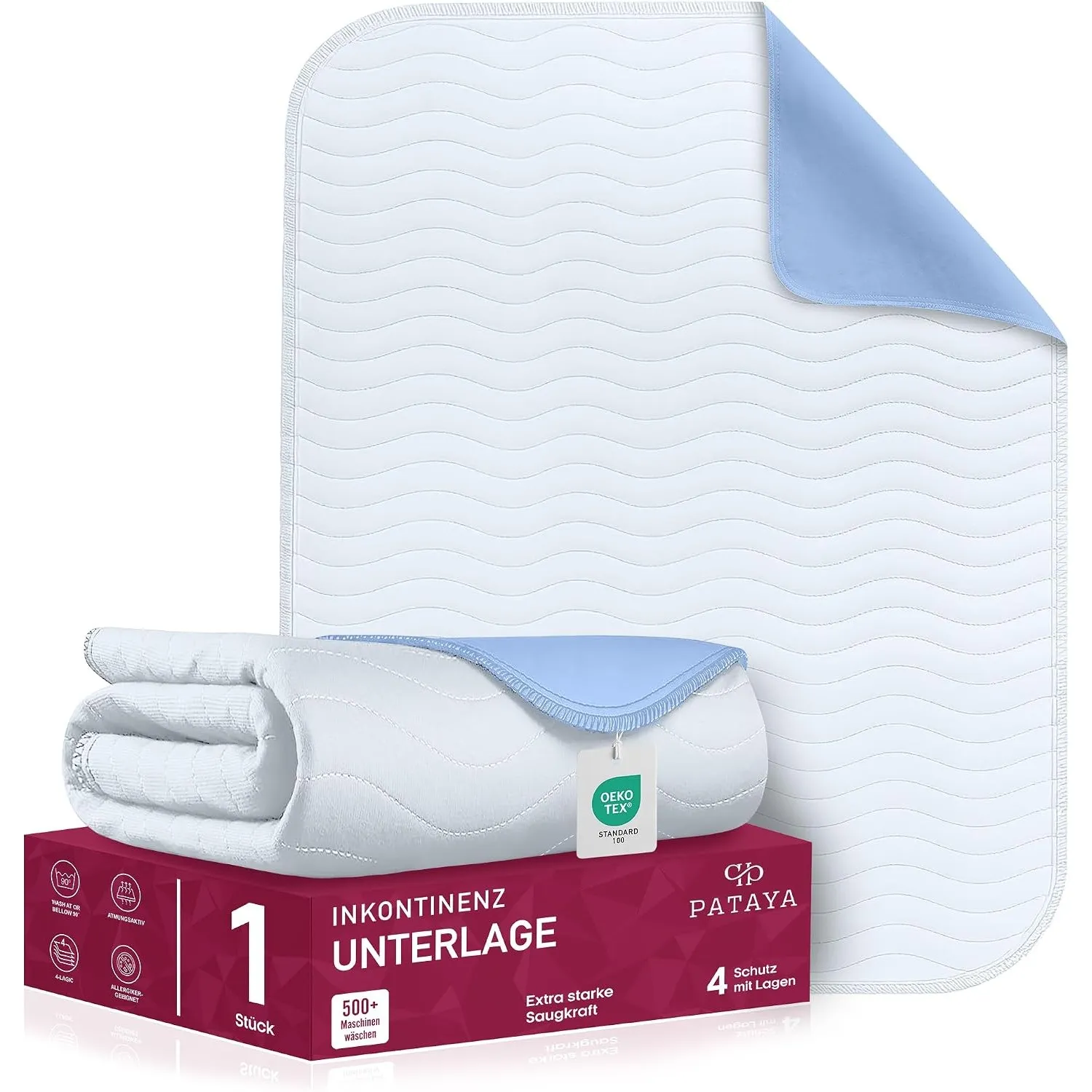 Pataya Inkontinenzunterlage waschbar - Matratzenschutz 90x160