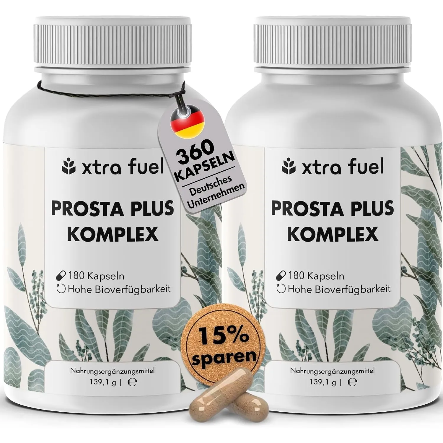 Prosta Plus Komplex - 360 Prostata Kapseln hochdosiert - einzigartige Formel aus Kürbiskern-, Sägepalmen-, Brennselwurz…