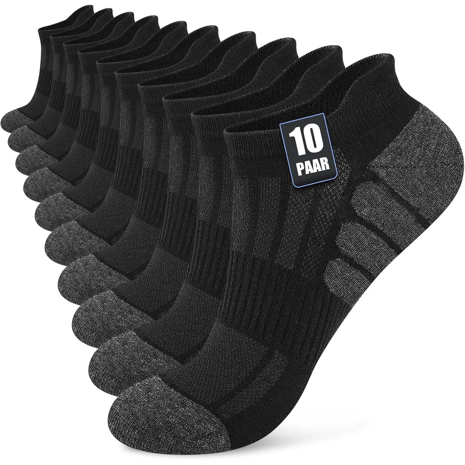 10/20 Paar Sneaker Socken Herren Damen, Atmungsaktive Sportsocken
