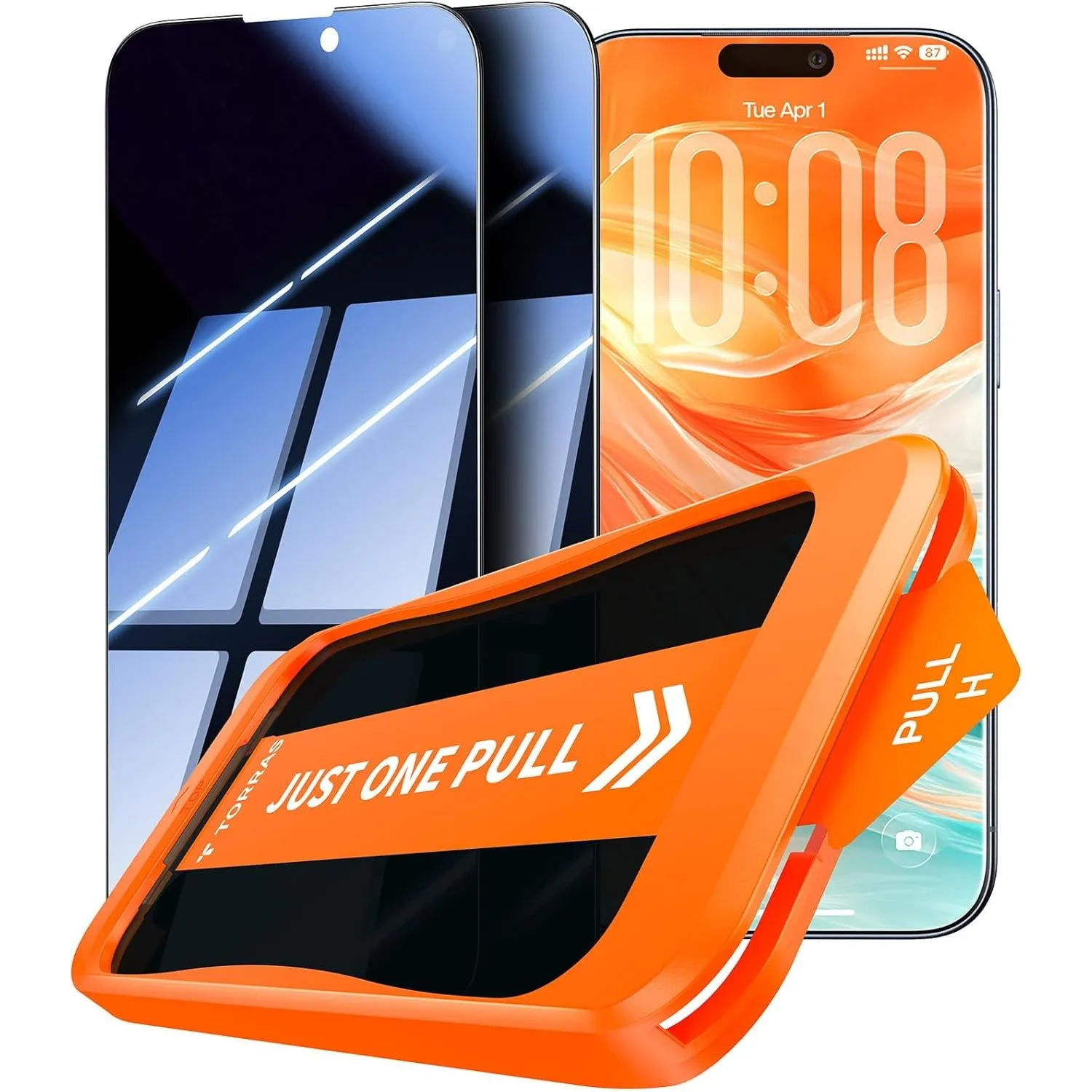 TORRAS Präzise für iPhone 16 Pro für Panzerglas Sichtschutz [Full Screen] Privacy Schutzfolie iPhone 16 Pro Dauerhaft 9…