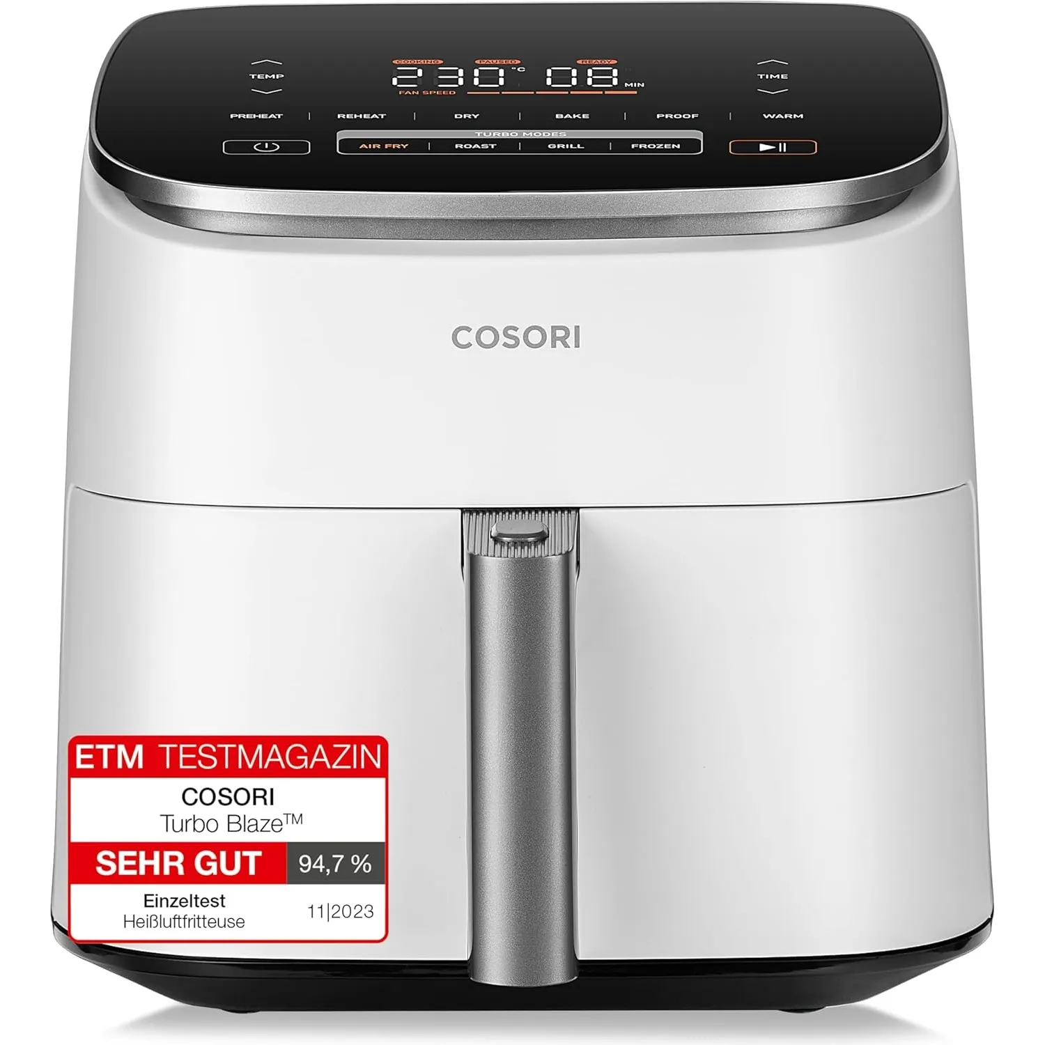 Cosori Turboblaze Heißluftfritteuse Airfryer, 9-in-1 Air Fryer XXL 6L, leiser DC Motor mit 5 Geschwindigkeitsstufen, Gr…