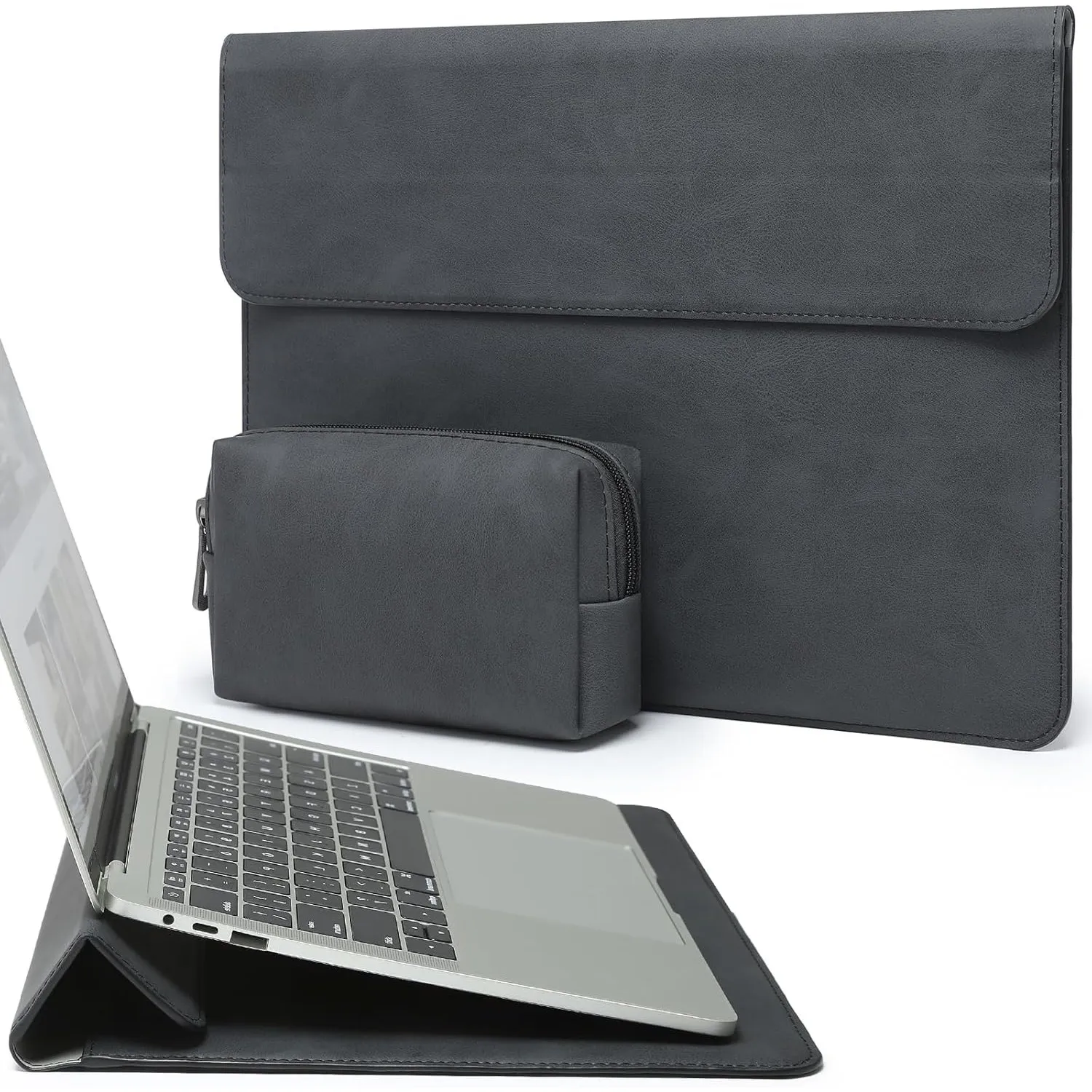 HYZUO 13,3-14 Zoll Laptoptasche Hülle mit Ständerfunktion, Graphit | für MacBook Pro 14 M5/M4/M3/M2/M1 A3426 A3427 2026…