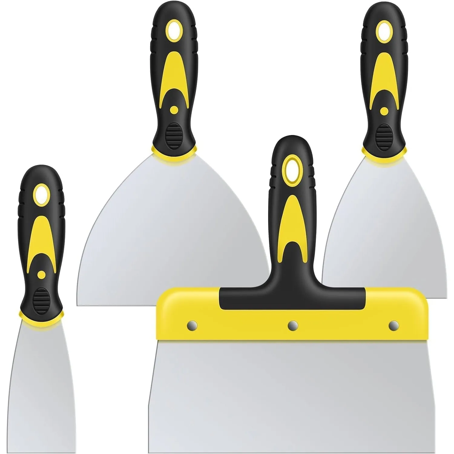 suokoun Spachtel Set, 4 Stück Spachtel Werkzeug aus Edelstahl mit Kunststoffgriff, Malerspachtel für Tapeten & Wände(50…