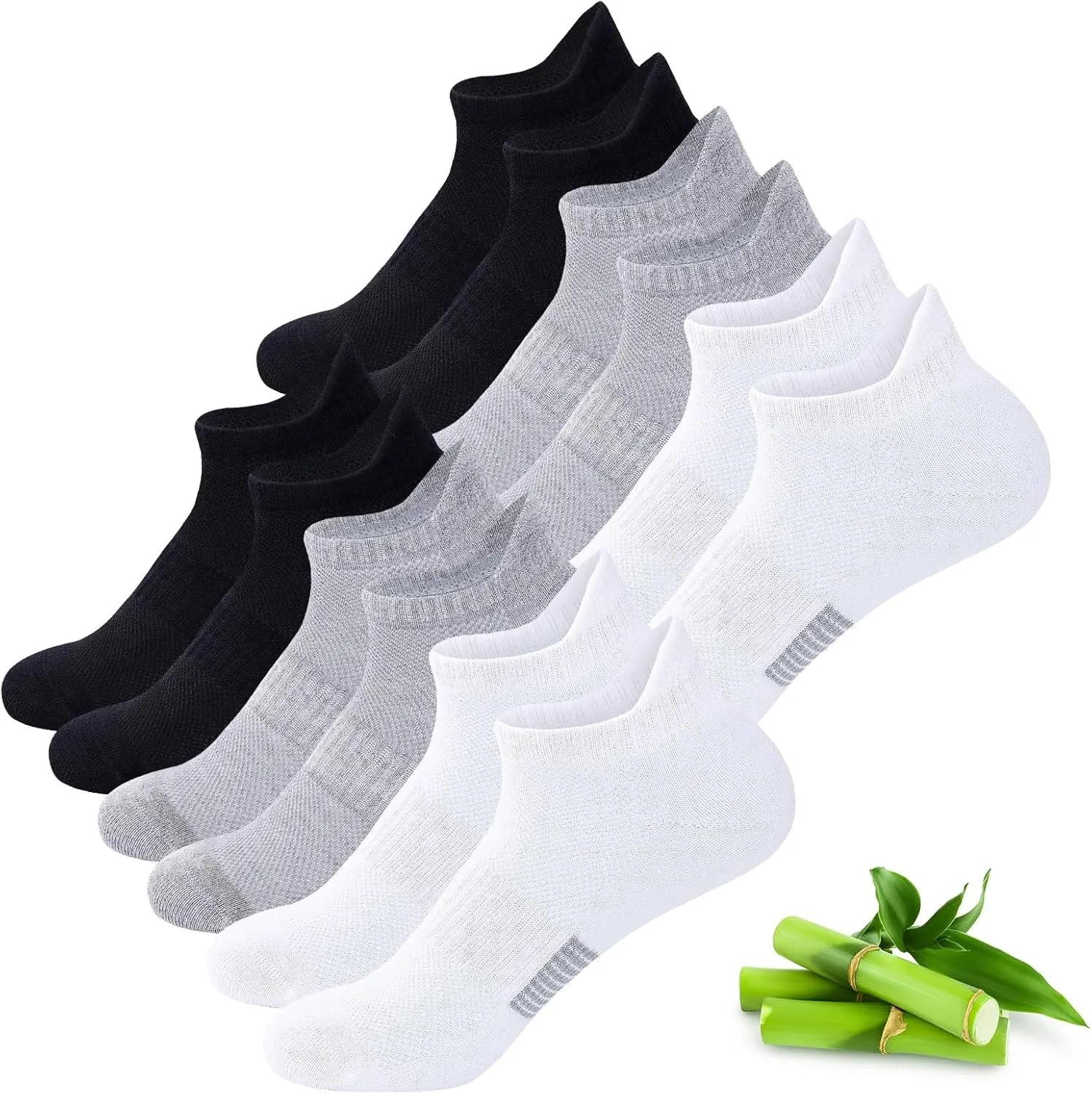 Bamboo Trainer Socks Women's 39-42 35-38, 6 Pairs Breathable Sports Socks, Short Running Socks, Women's Gift with Gift …