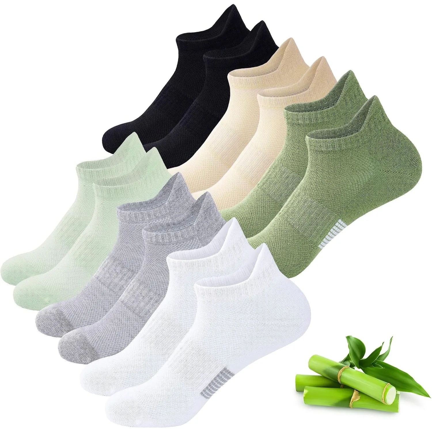 Bambus Sneaker Socken Damen, 6 Paar, Atmungsaktiv