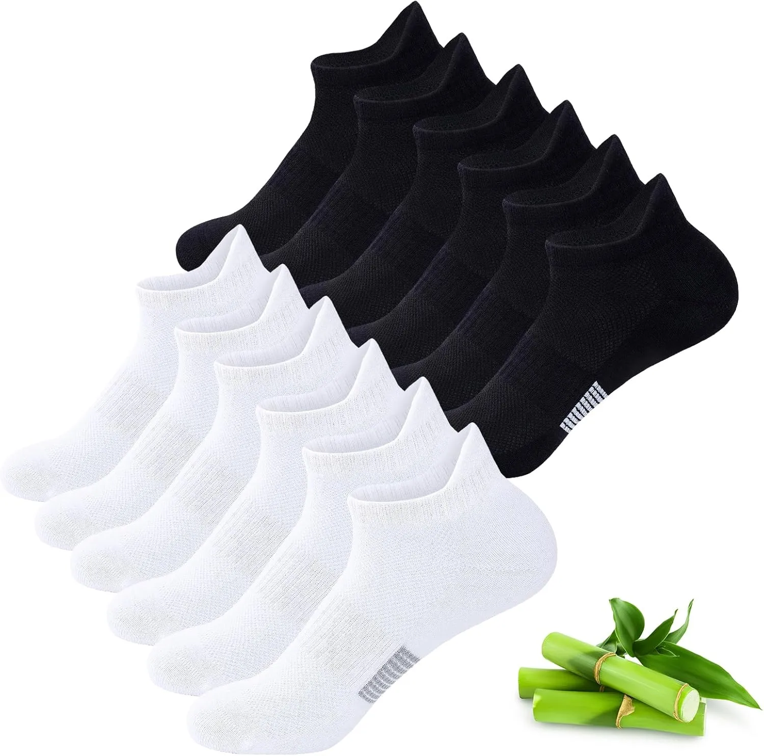 Bamboo Trainer Socks Women's 39-42 35-38, 6 Pairs Breathable Sports Socks, Short Running Socks, Women's Gift with Gift …
