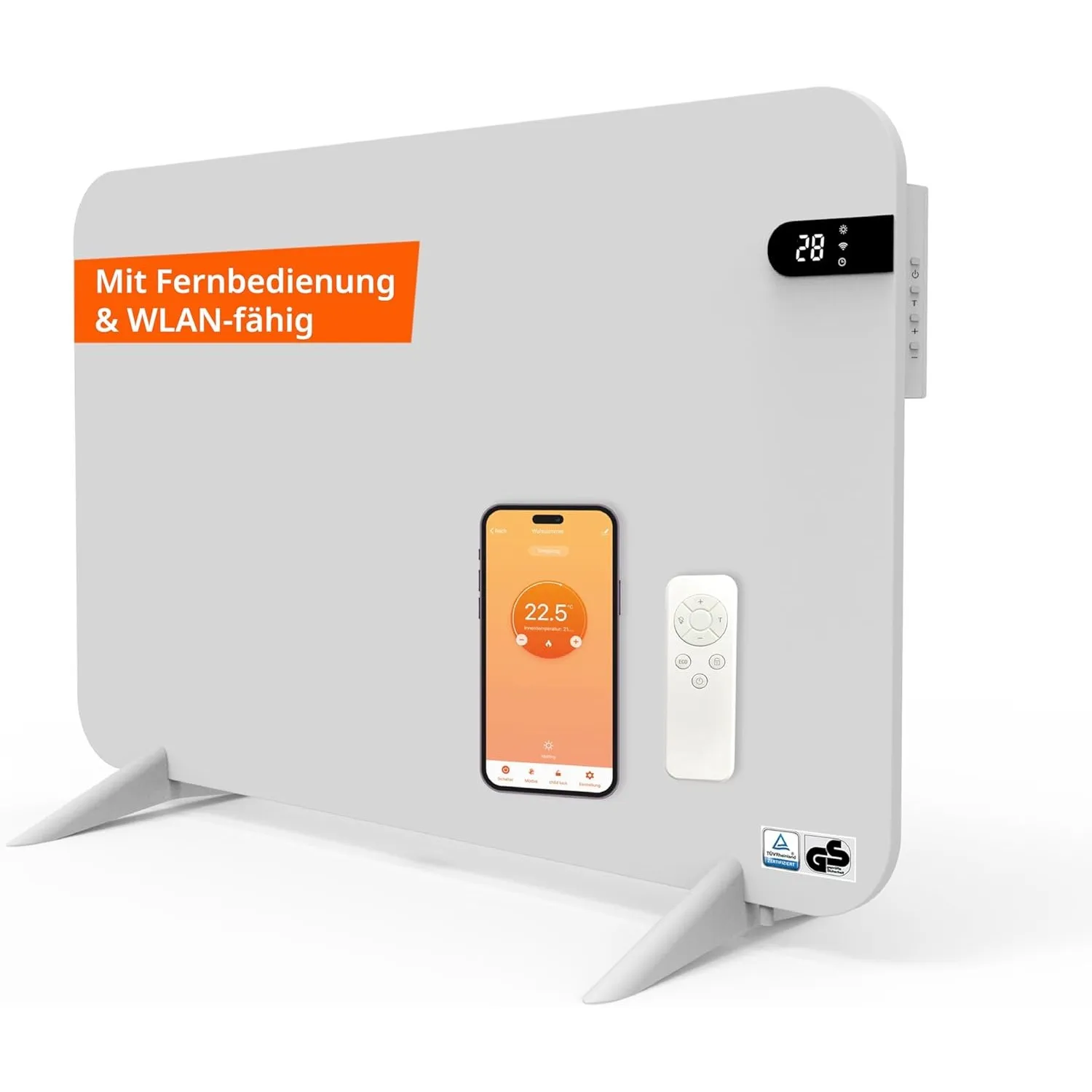 Könighaus Smart Dual-Infrarotheizung V2 450 W - Weiß