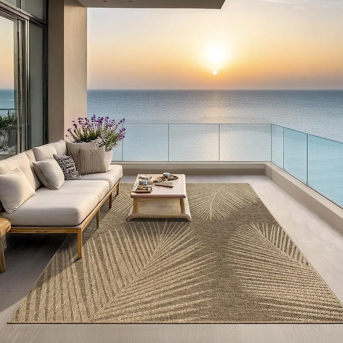 the carpet Kansas Outdoor Teppich – Wetterfester Indoor & Outdoor Teppich im Jute-Look für Balkon, Terrasse, Garten, Wo…