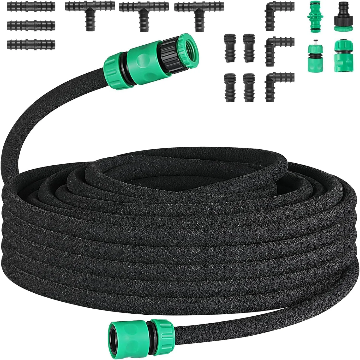 Drip Hose Set, Garden Drip Hoses, Pearl Hose for Drip Irrigation, Irrigation Hose with 2 Pieces Drip Hose T-Piece for V…