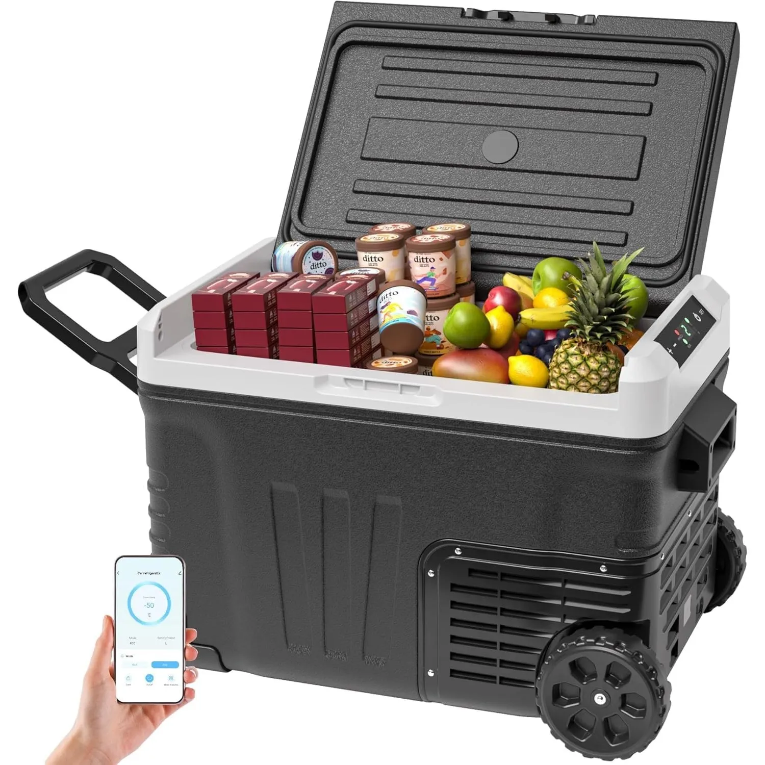 EUHOMY 35L Kompressor Kühlbox mit APP-Steuerung, Tragbarer Auto Kühlschrank 12V/24V & 220-240V, -20℃ bis 20℃ Elektrisch…