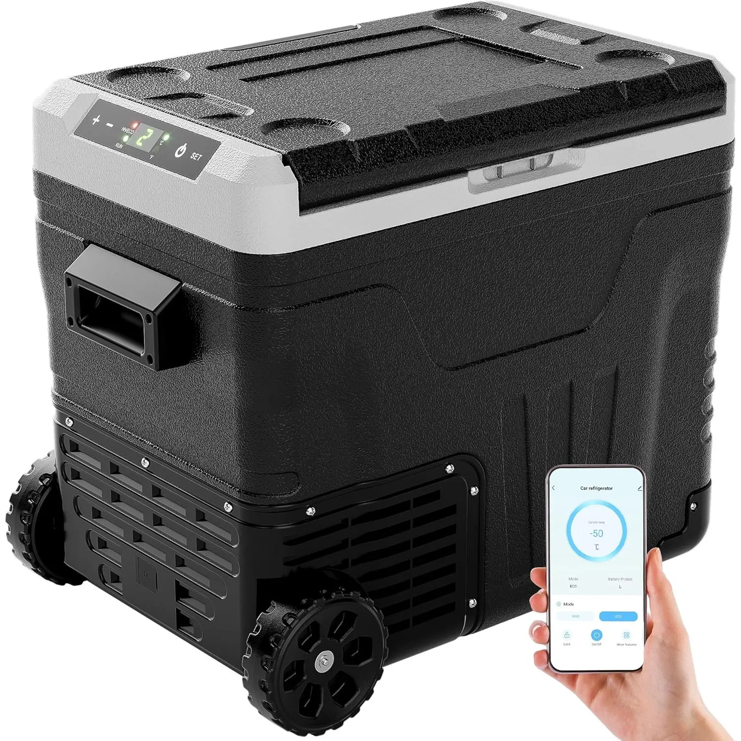 EUHOMY 50L Kompressor Kühlbox, Kühlbox Auto Mit APP Steuerung, -20℃~20℃, 12/24V & 240V Kühlschrank, Tragbarer Gefriersc…