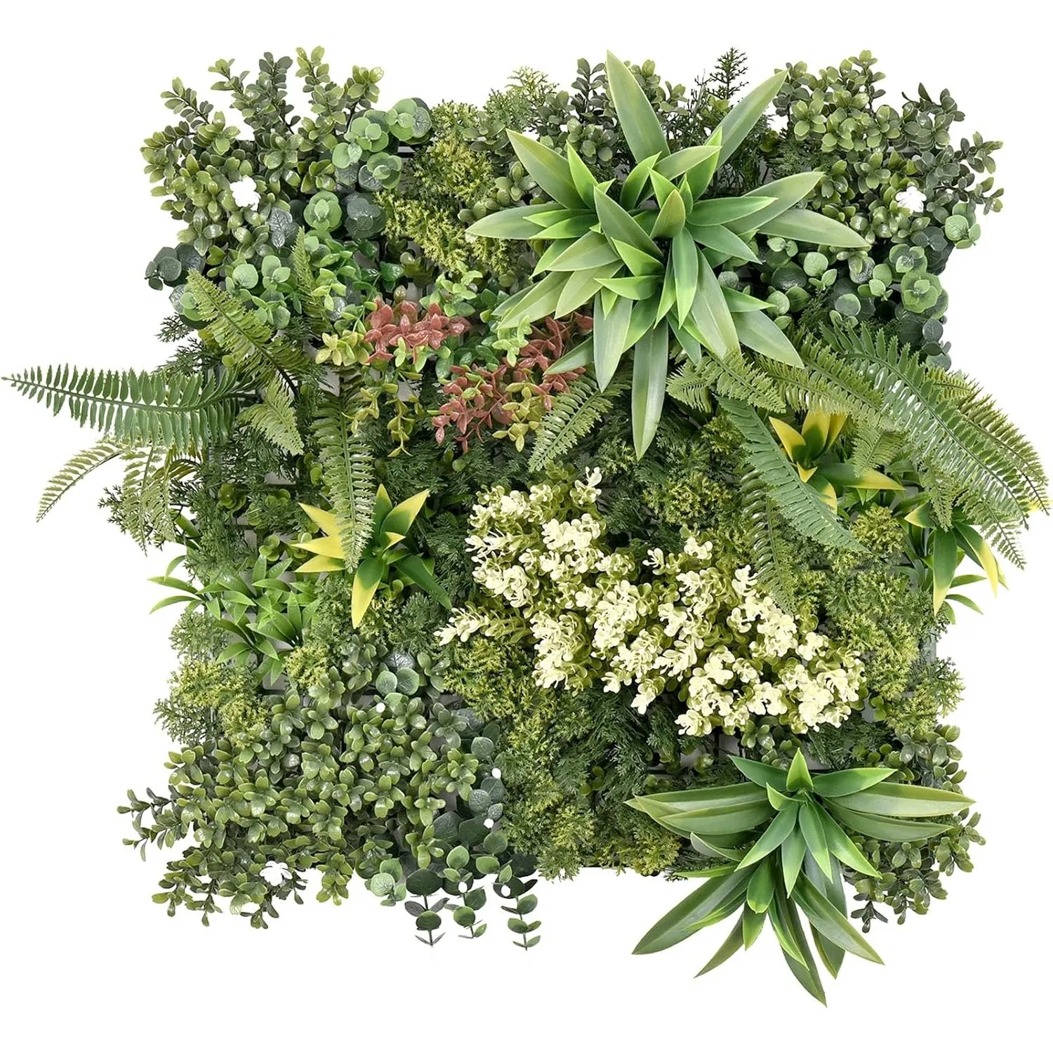Floordirekt Pflanzenwand 50 x 50 cm - Kunstpflanzen zur Wandmontage - Wandgarten - Künstliche Pflanzen Deko für Wand, B…
