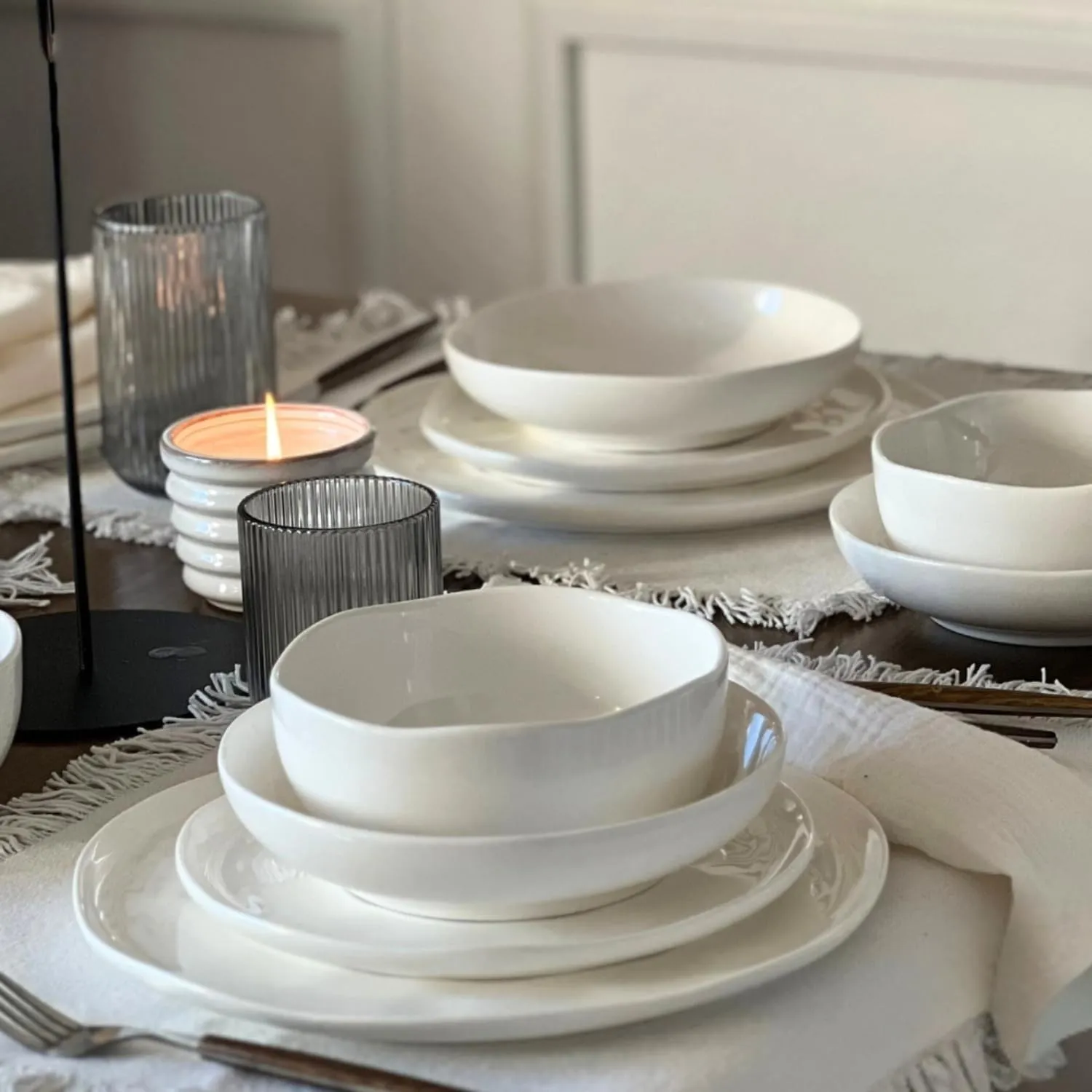 Zoha Perlemor Geschirrset 6 Personen – modernes Tafelservice 24-teilig – stilvolles Porzellan Geschirrset 6 Personen - …