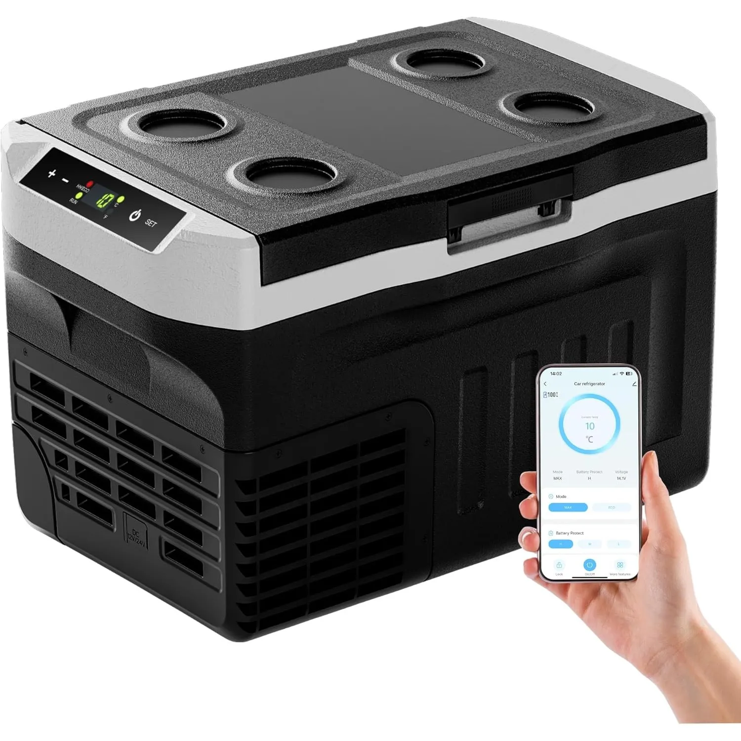 EUHOMY 21L Kompressor Kühlbox -20℃~20℃, 12V Auto-Kühlschrank, Tragbarer Gefrierschrank 12/24V DC 220-240V AC, mit APP-S…