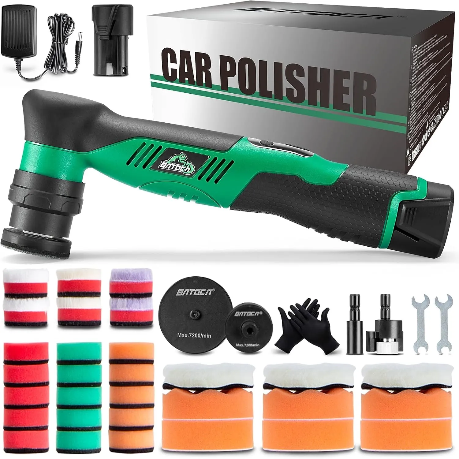 BATOCA S5 Mini Poliermaschine Auto Akku Rotations & Exzenter Polierer Klein | Autopoliermaschine mit 1 2,0Ah Batterie 2…