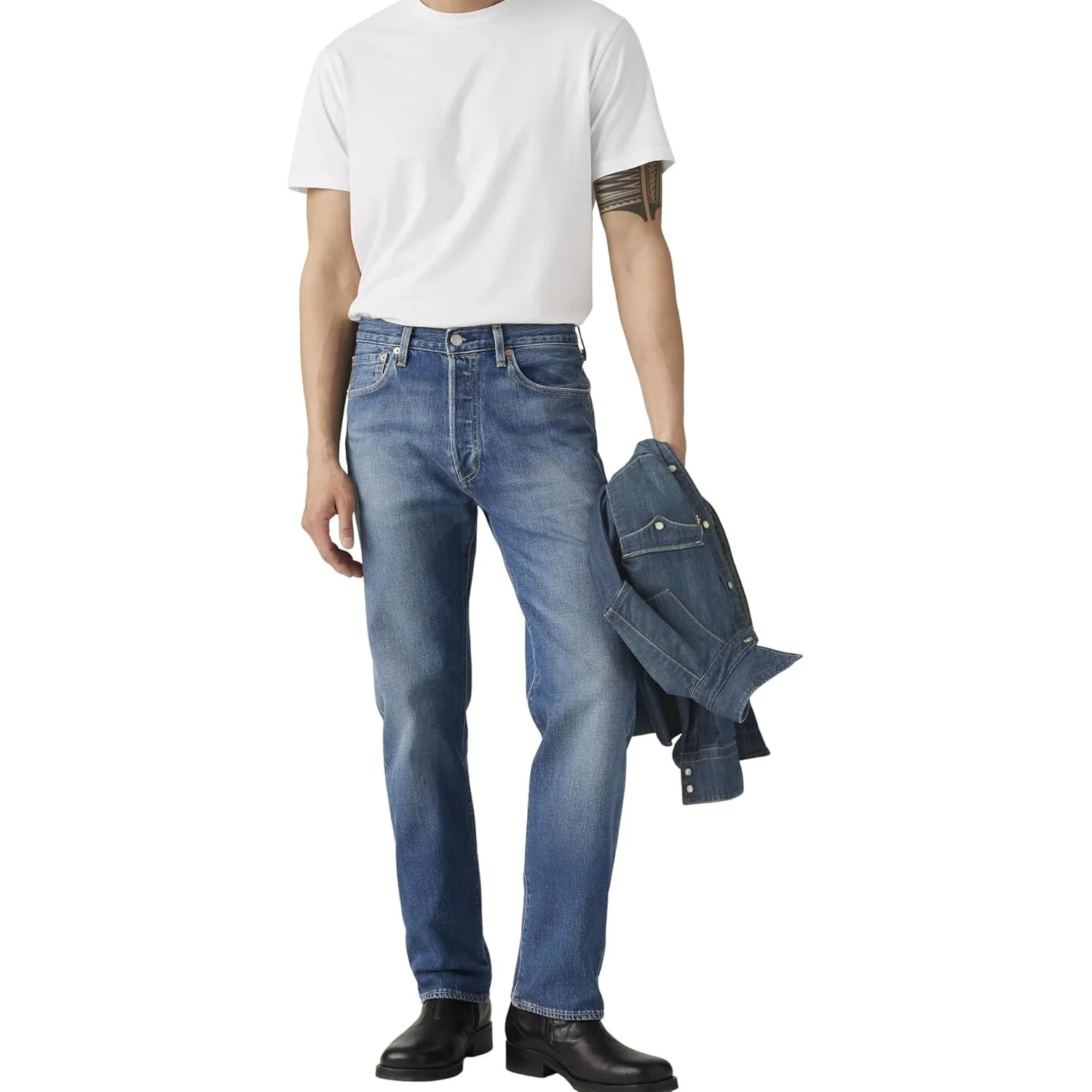 Levi's Herren Jeanshose 501 Original mit Knopfleiste, Straight Fit