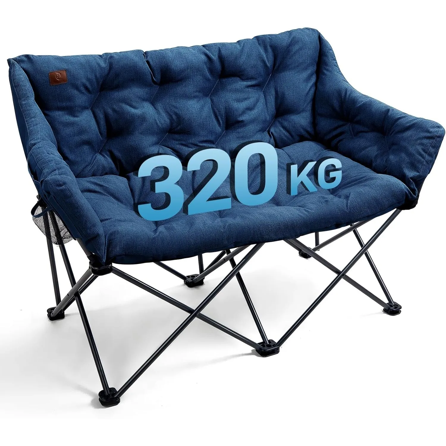 EVER ADVANCED Campingsofa Faltbar 124CM für 2 Personen 320KG Belastbar | Faltsofa Dick Gepolstert Campingstuhl XXL 2 Si…