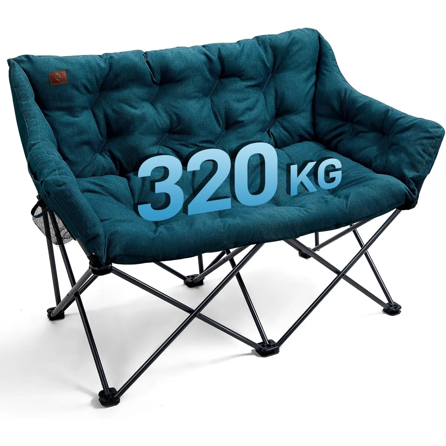 EVER ADVANCED Campingstuhl Faltbar 124CM Breit Campingsofa für 2 Personen Faltsofa 320KG Belastbar, Campingcouch Dick G…