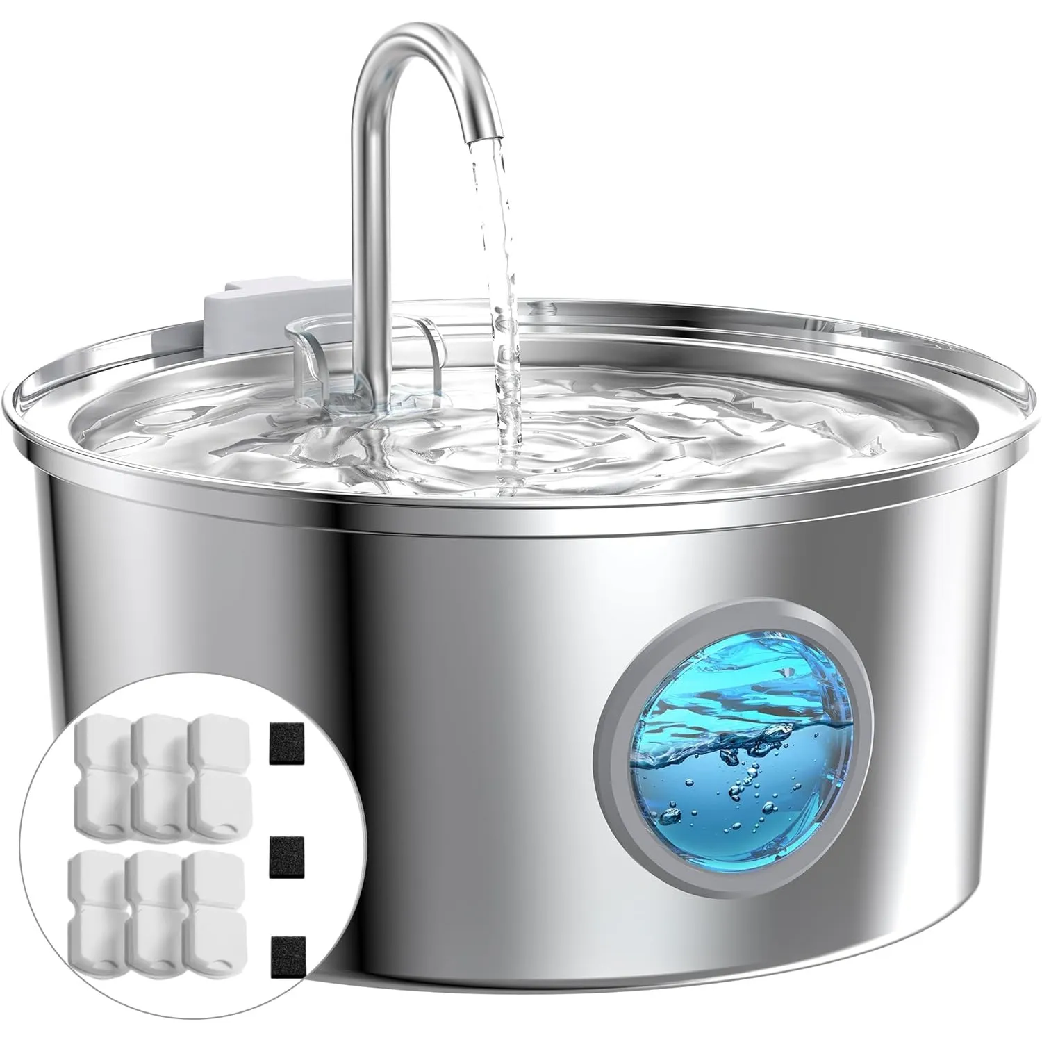 Katzenbrunnen Edelstahl Trinkbrunnen für Katze: Katzenbrunnen für Katzen - 3.2L Ultra leise Wasserbrunnen für Katzen - …