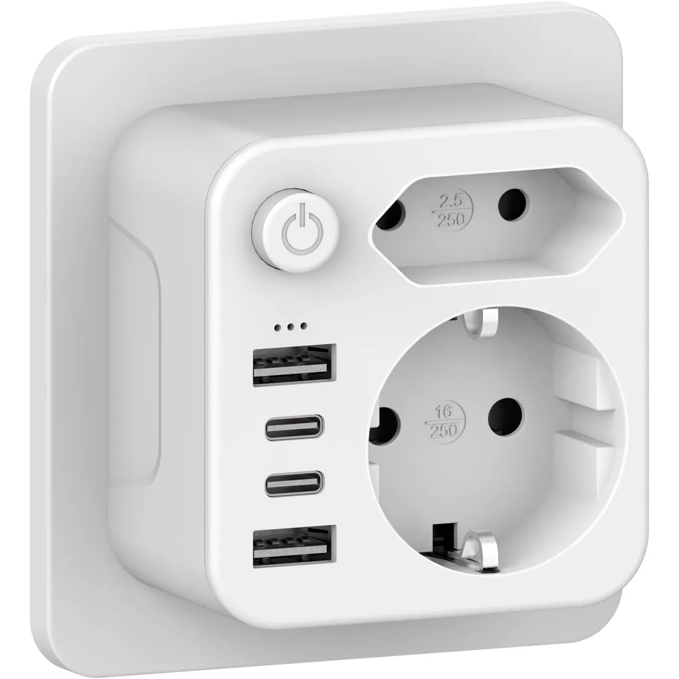 Doppelstecker für USB Steckdose, Mehrfachsteckdose mit 4 USB Netzstecker,USB CAdapter,Steckdosenadapter 2Fach Stecker m…