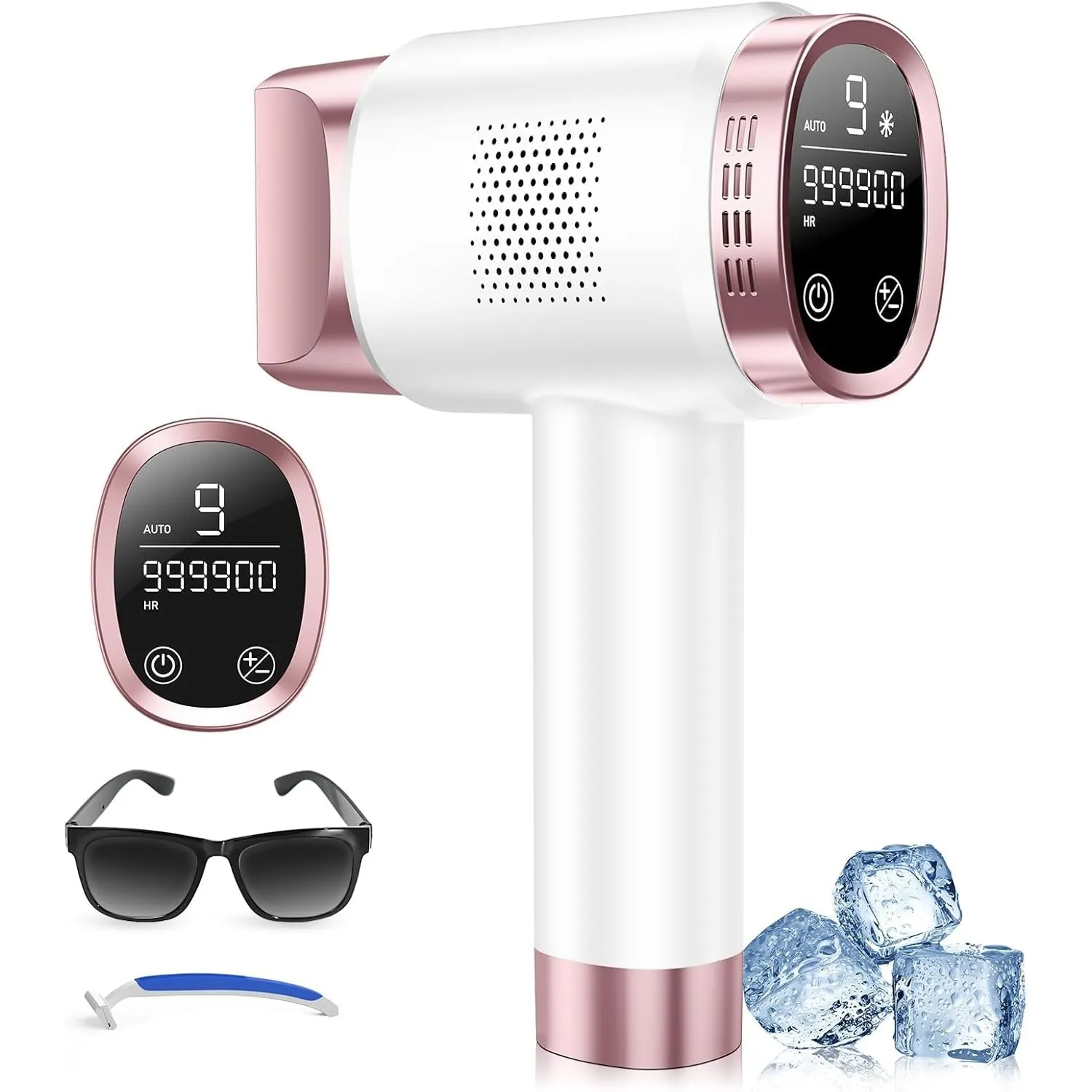 21J IPL Geräte Haarentfernung mit 8℃ Eiskühlsystem, Laser Haarentfernung 9 Stufen & 600 NM Rotlicht, LCD-Touchscreen IP…