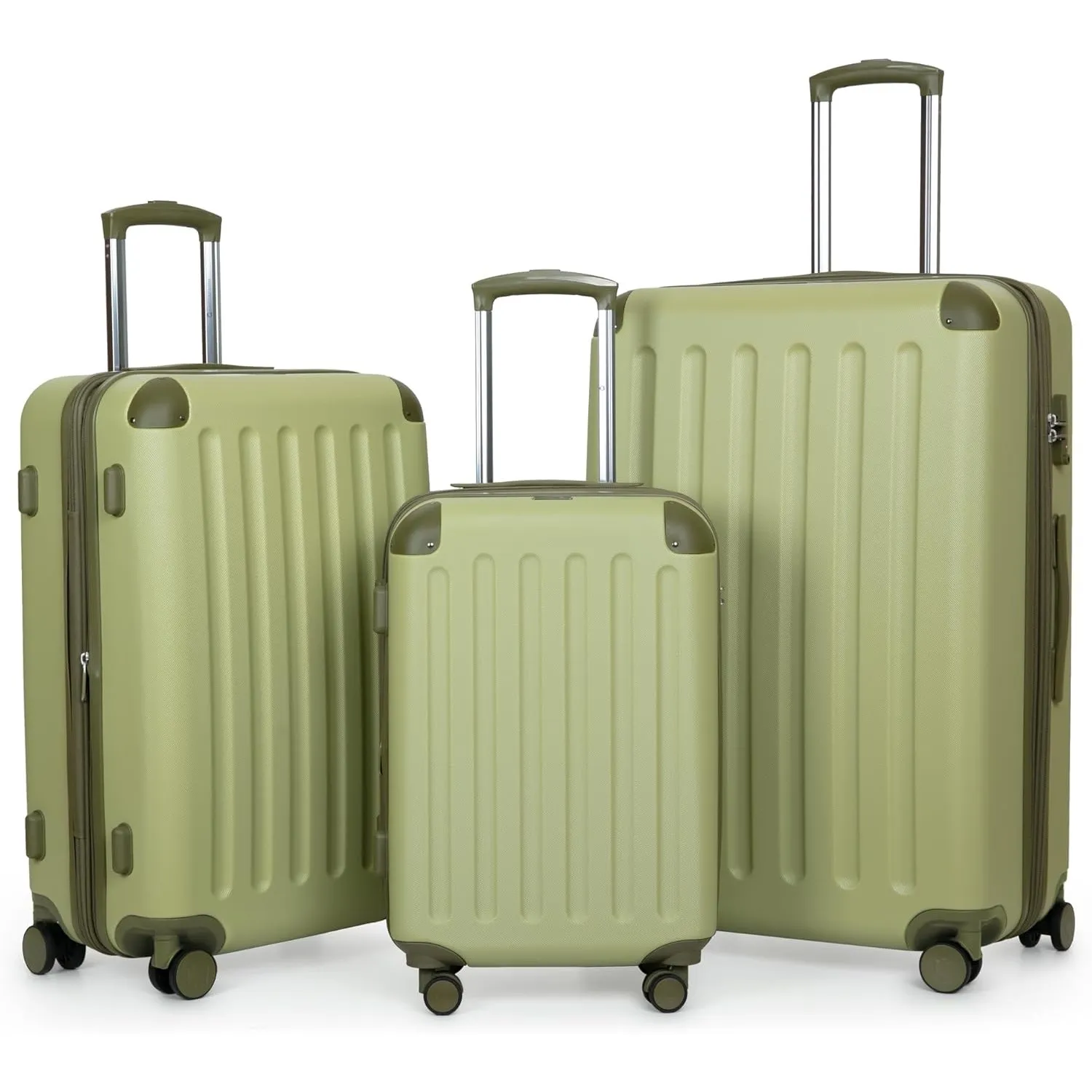 HAUPTSTADTKOFFER Spree - 3er Kofferset, TSA, Trolley-Set, Rollkoffer, Reisekoffer, (S, M & L), Kiwi