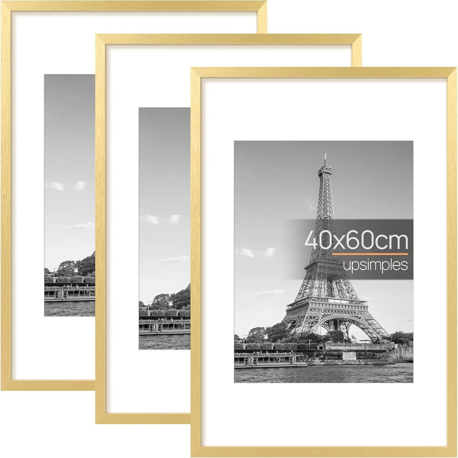 upsimples 3 Pack Bilderrahmen 40x60 Gold, Hochzeit Rahmen für Poster Fotos | 40x60 cm Vintage Bilderrahmen für Wanddeko…