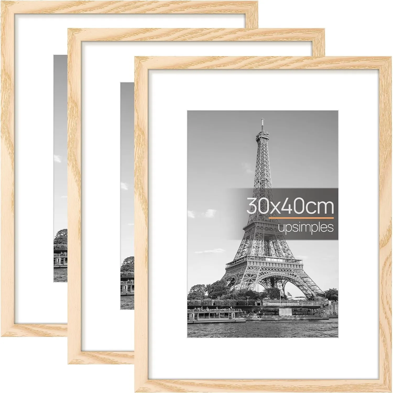 upsimples 3 Pack Bilderrahmen 30x40 Natur, Wandbilder Rahmen für Fotos