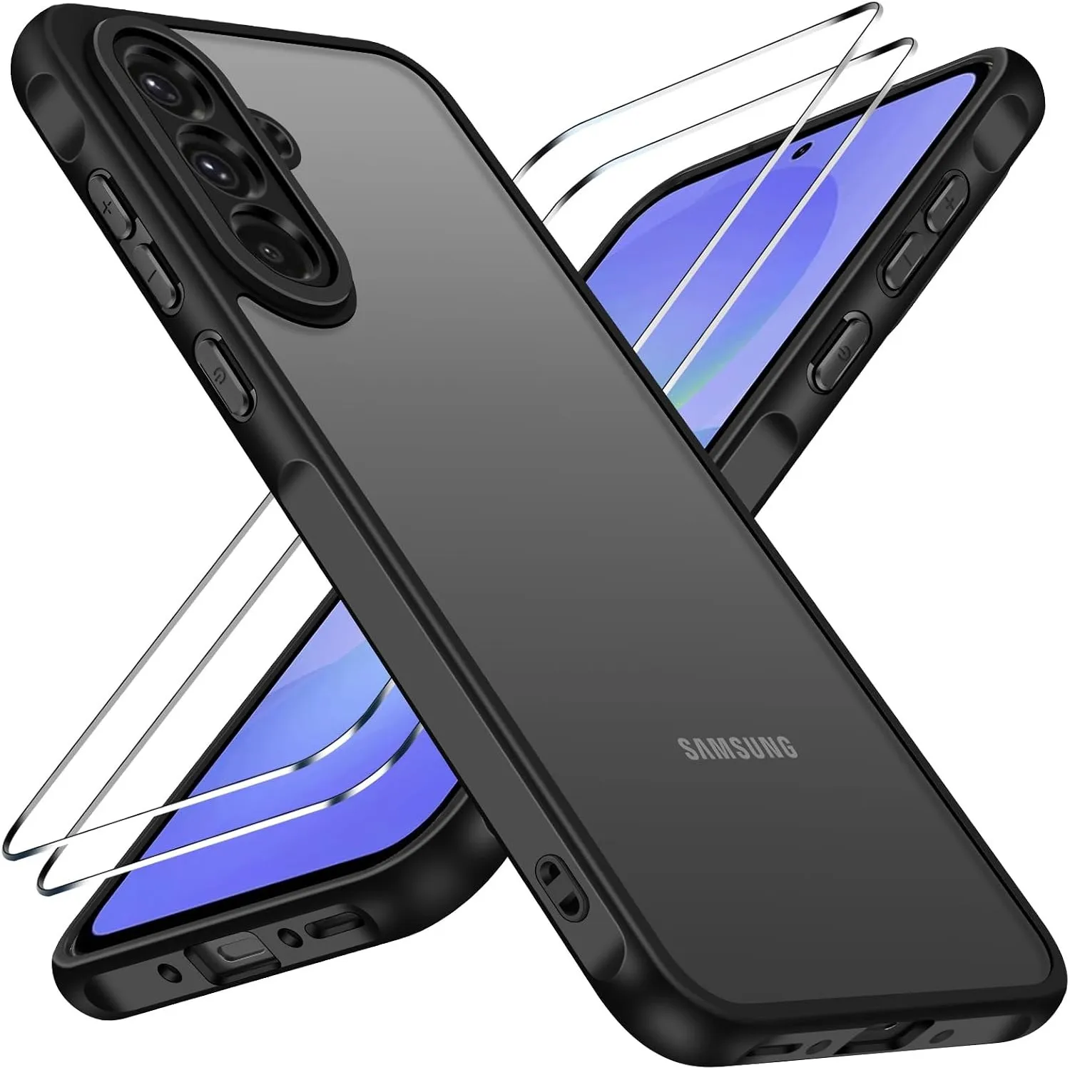iVoler Hülle für Samsung Galaxy A36 5G mit 2 Stück Panzer Schutz Glas, [Militärstandard] Stoßfest [Kameraschutz] Handyh…