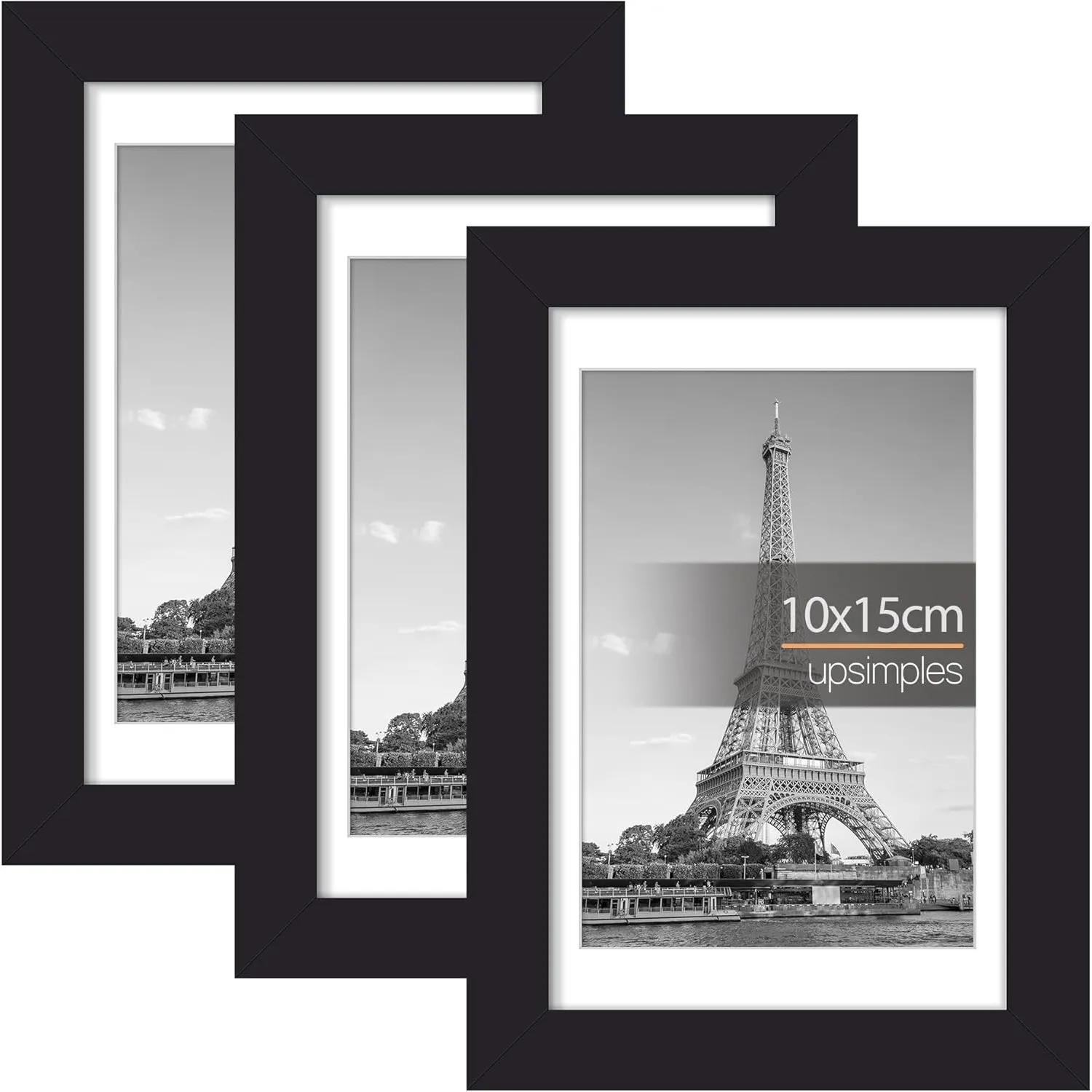 upsimples 3 Pack Bilderrahmen 10x15 Schwarz, Fotocollagen Rahmen für Fotos