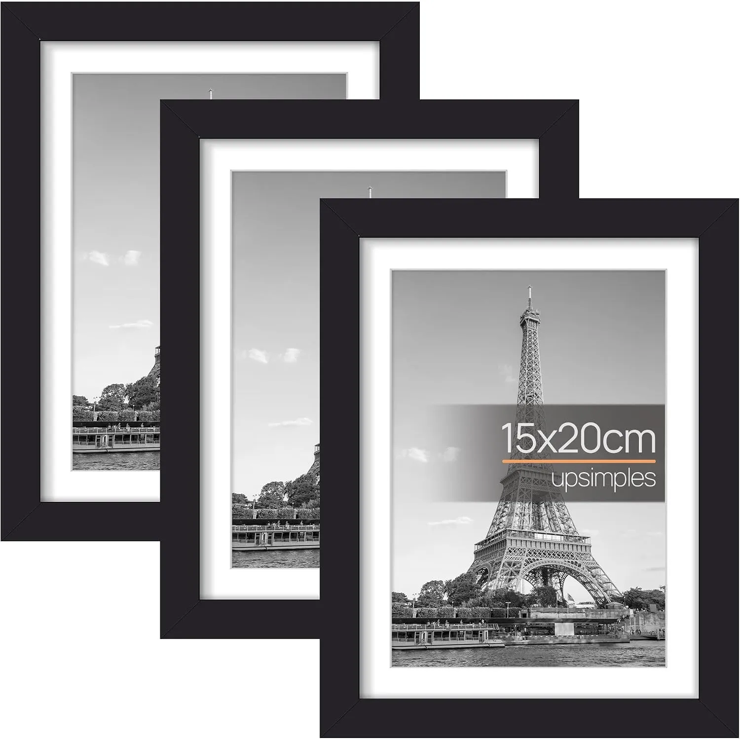 upsimples 3 Pack Bilderrahmen 15x20 Schwarz, Fotocollagen Rahmen für Fotos