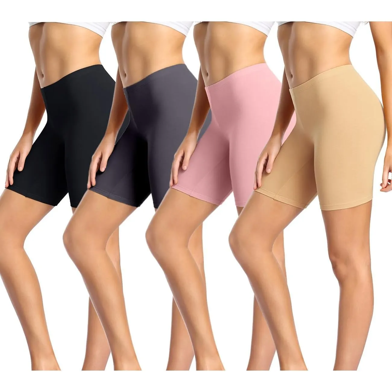 wirarpa Radlerhose Damen Kurz Baumwolle Boxershorts Unter Kleid Rock Unterhosen mit Bein Anti Scheuern Kurz Leggings 4e…