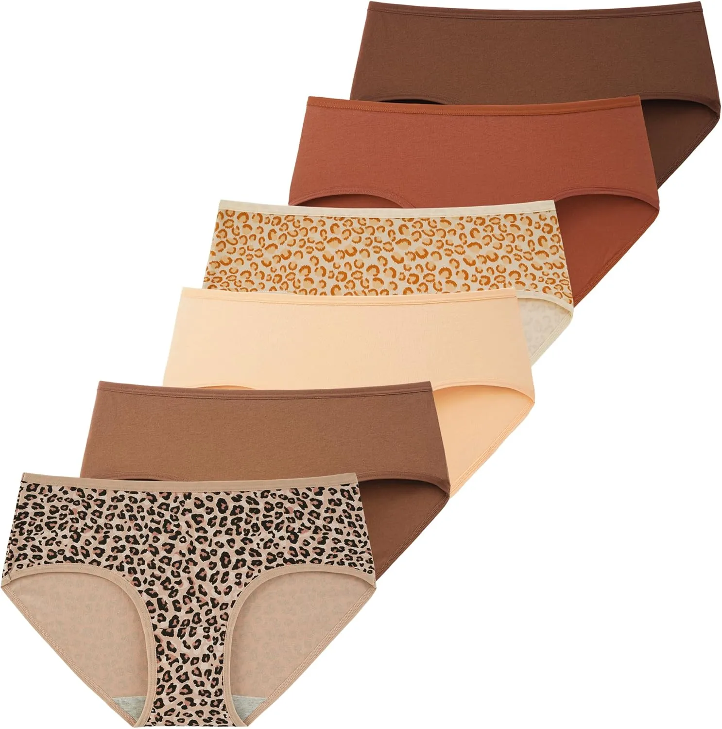 INNERSY Unterhosen Damen Baumwolle Atmungsaktive Hipster Unterwäsche Basic Bequem Panties 6er Pack