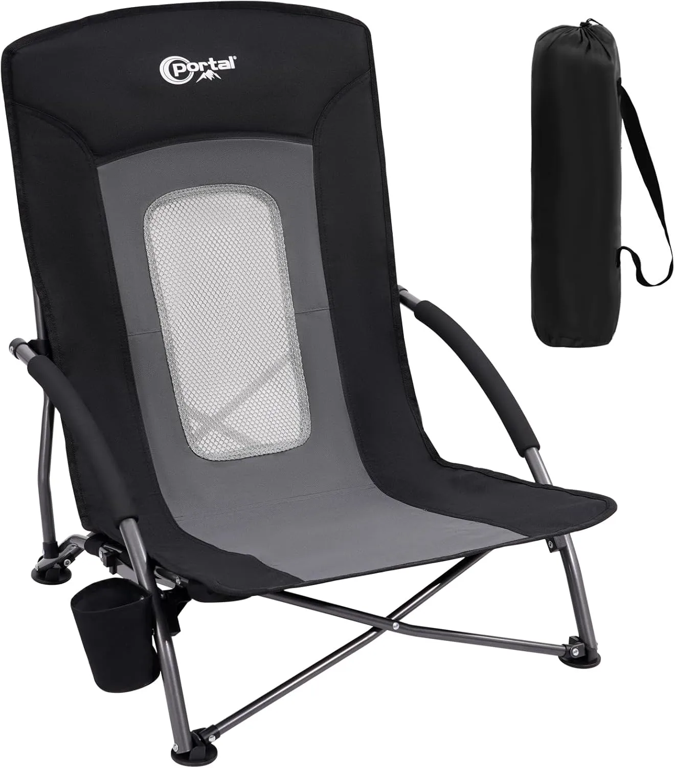 Portal Beach Chair Foldable Lightweight Camping Chair Foldable Low Breathable Fabric 150 kg Load Capacity Folding Chair…
