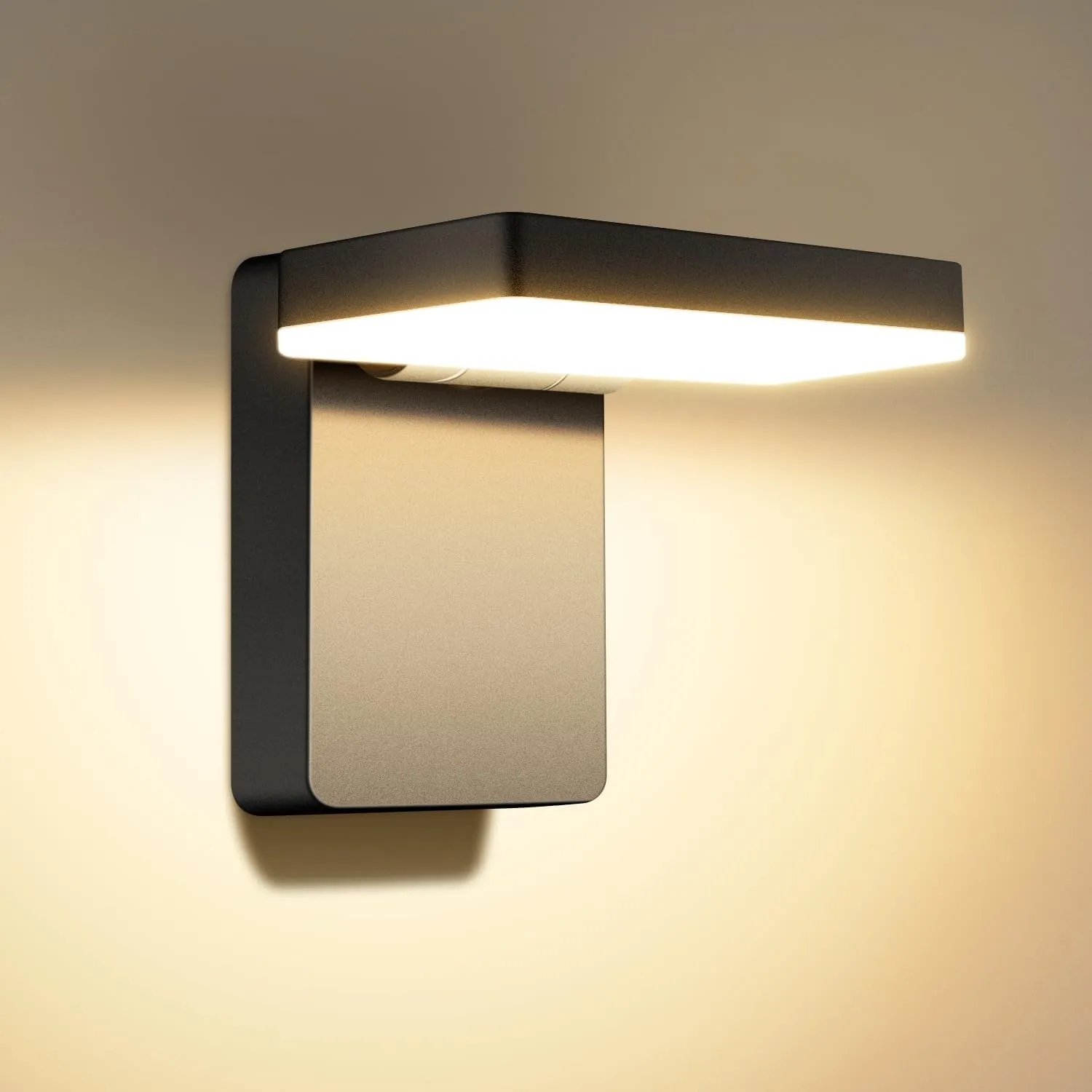 ledmo 60W LED Außenwandleuchten 3000K mit 180° Faltbar 360° Drehbares Panel | Schwarze Abrasive Oberfläche、Breite Beleu…