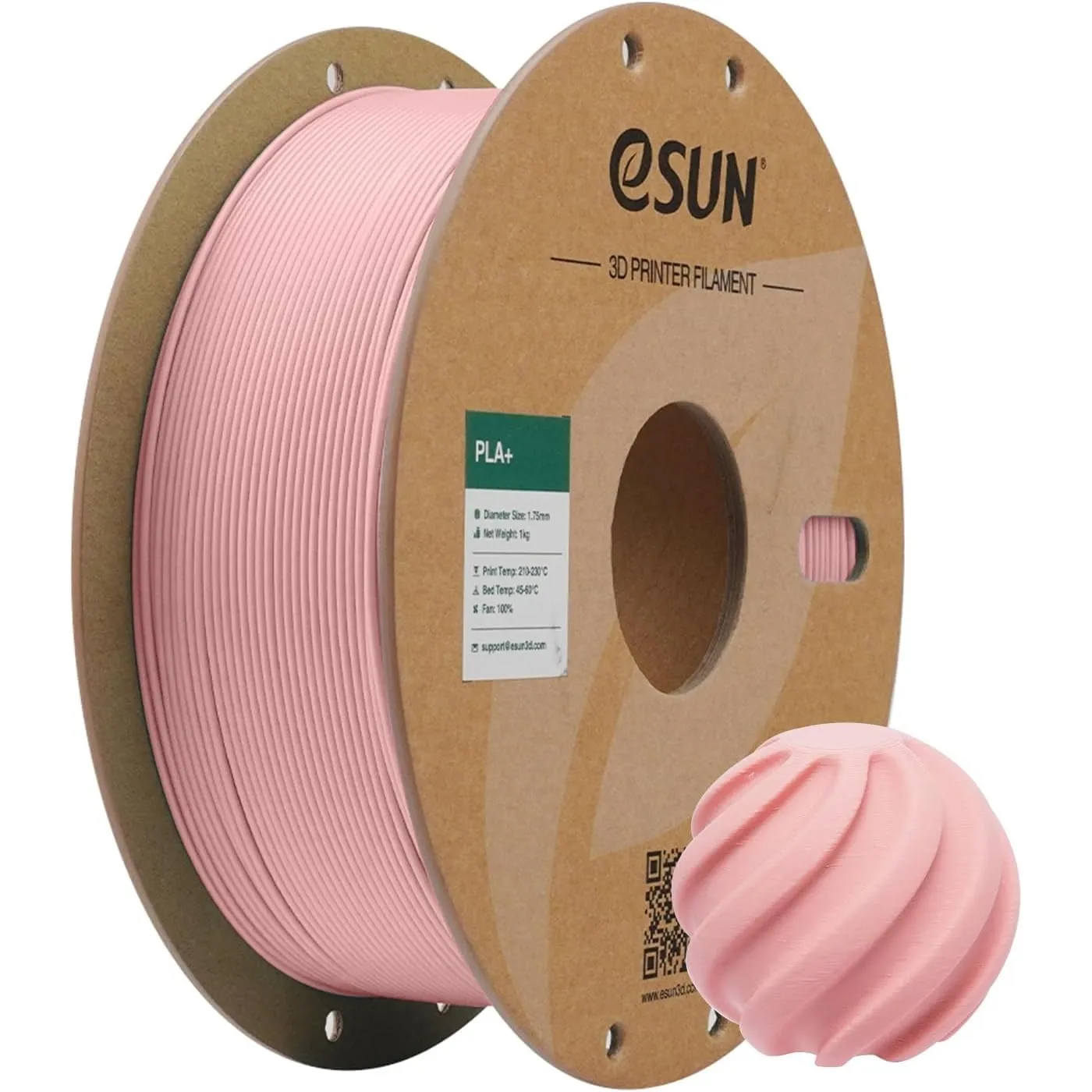 eSUN PLA+ Filament 1.75mm, Pfirsich Rosa, 1KG | 3D Drucker Filament PLA Plus, Maßgenauigkeit +/- 0.03mm, 1kg Spule (2.2…