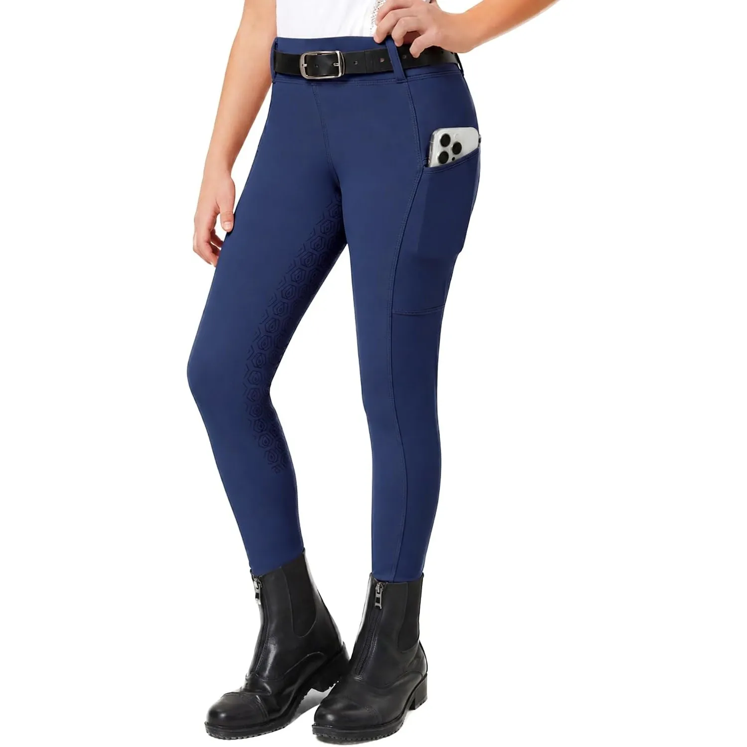 FitsT4 Sports Reithose Kinder Mädchen Reitleggings Silikon Vollbesatz | Reiten Hosen Sommer mit 2 Seitlichen Taschen un…