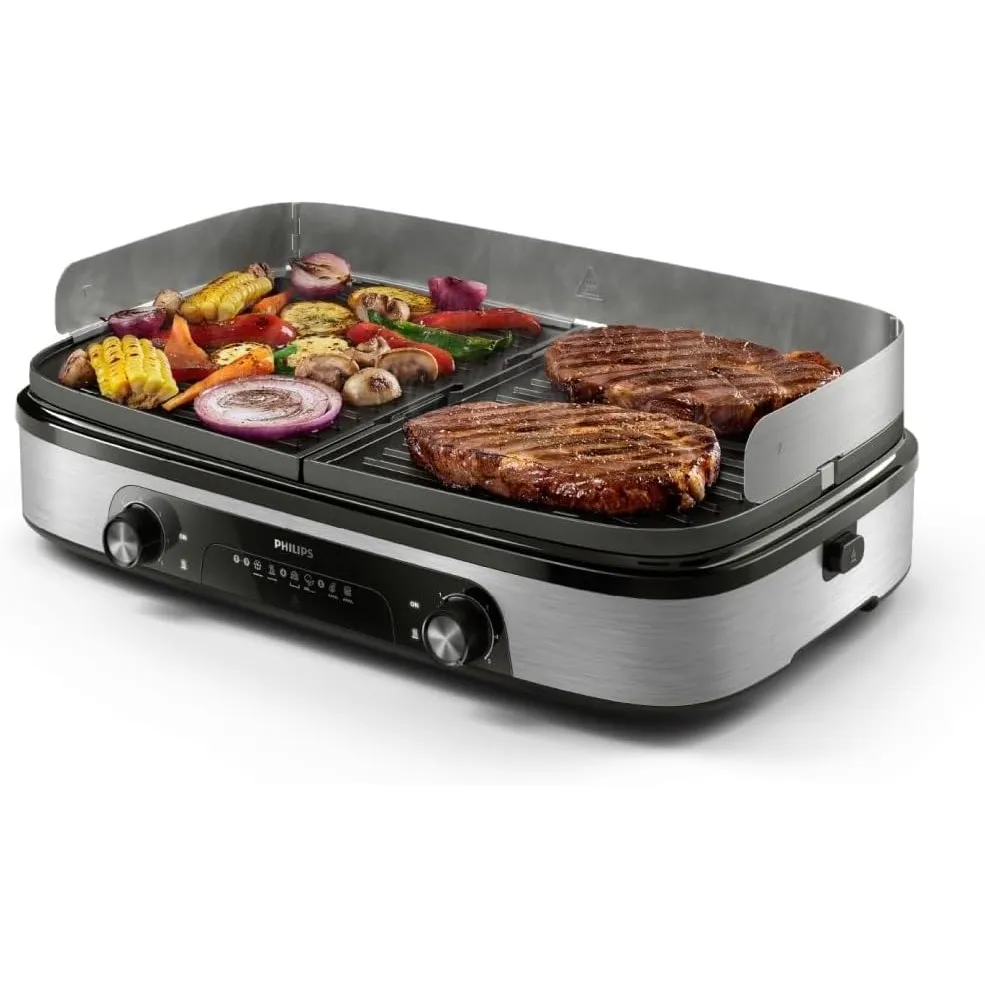 Philips Tischgrill 5000, Schwarz, 5 Temperaturstufen