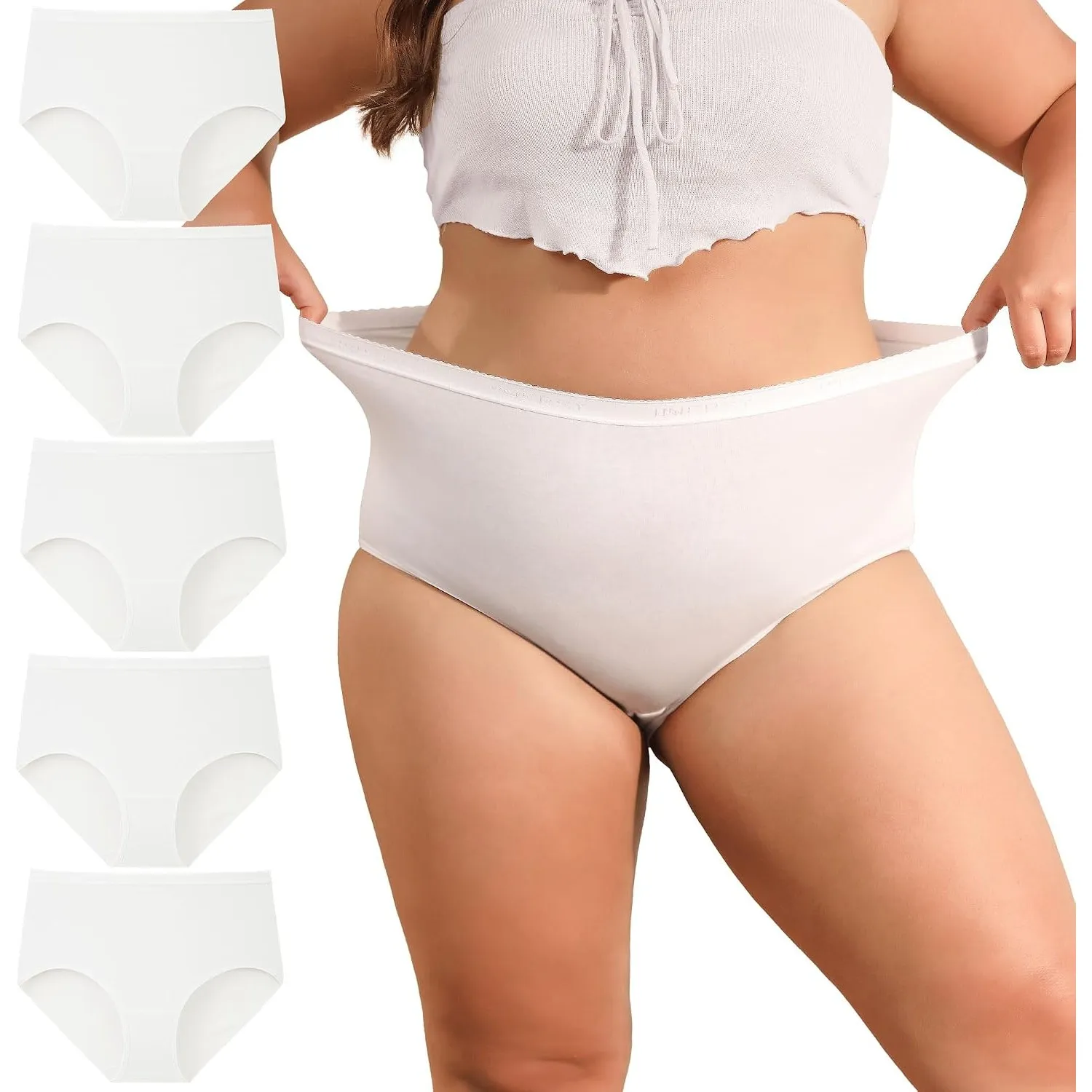 INNERSY Unterhosen Damen Große Größen Baumwolle Unterwäsche 44-62 5 Pack | Hohe Taille Maxi Slip, 100% Baumwoll Schritt…