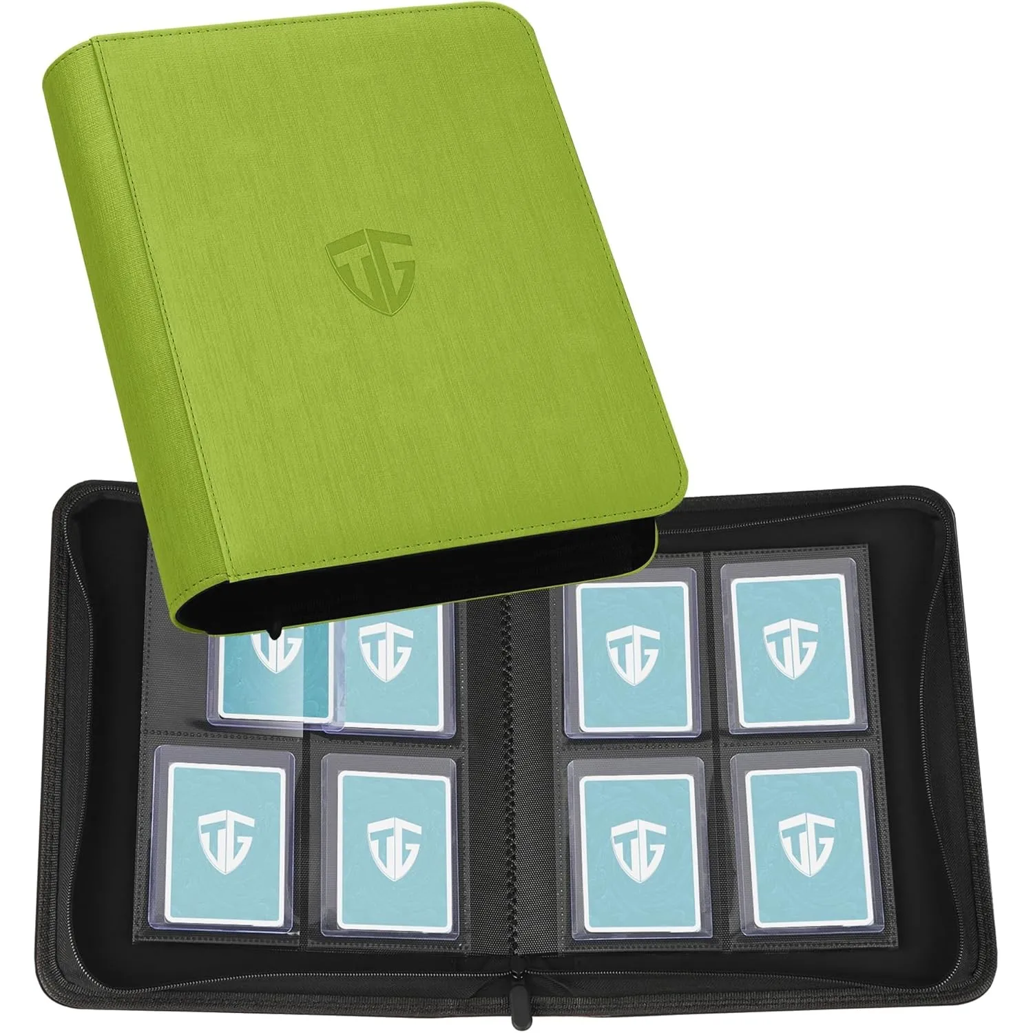 TCGUARD Toploader Sammelkarten Album für 112 Toploader, 4 Fächer TCG Binder mit Hüllen für 3"x4" Rigid Card, Trading Ca…