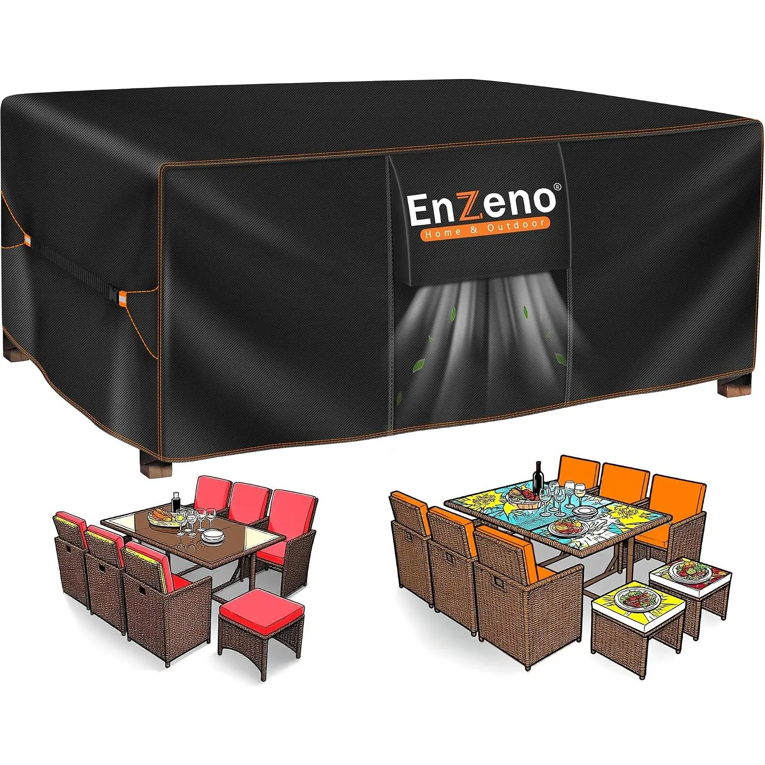 Enzeno Abdeckung Gartenmöbel Winterfest,Abdeckplane Sitzgruppe Gartentisch