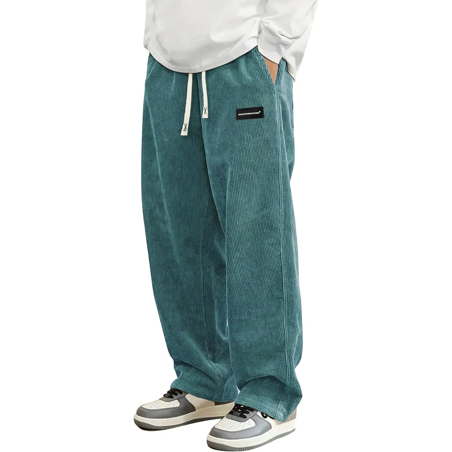 Hosen herren,lässige Hose,gerade geschnitten,elastischer Bund, Kordelzug