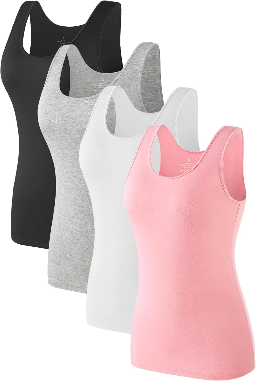 4pcs Tank Tops for Women Sleeveless Undershirt Layering Tanks