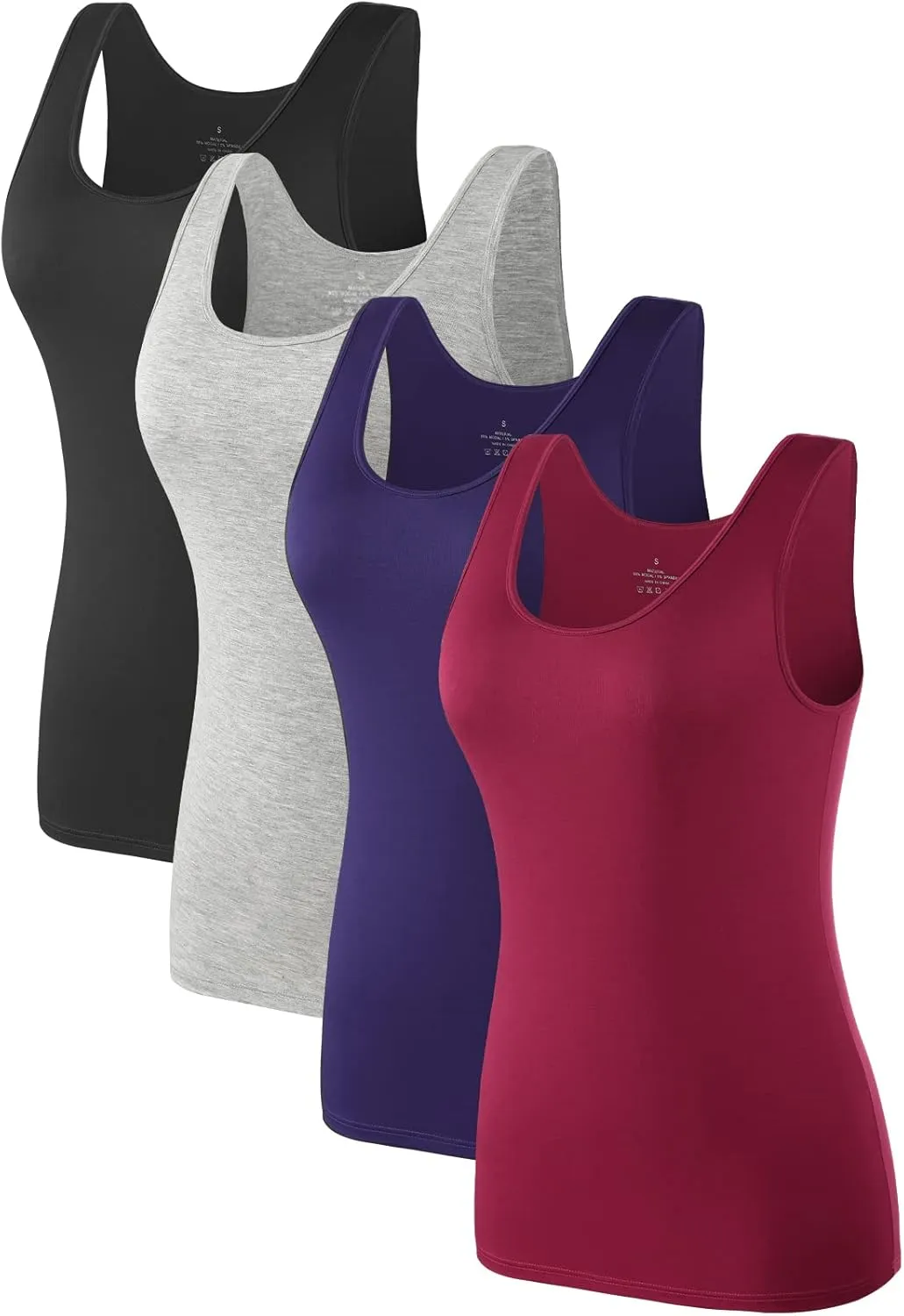 4pcs Tank Tops for Women Sleeveless Undershirt Layering Tanks