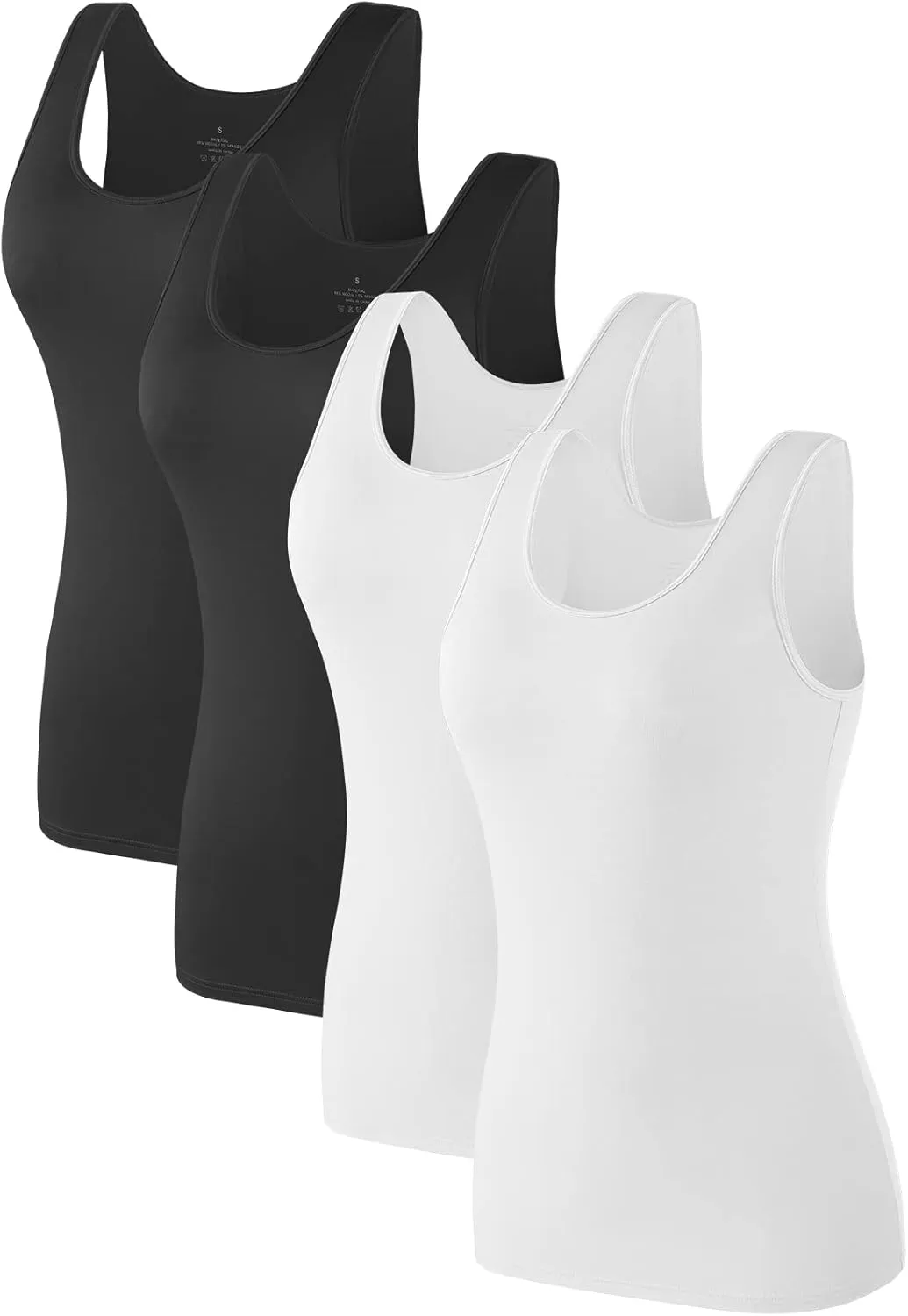 4pcs Tank Tops for Women Sleeveless Undershirt Layering Tanks