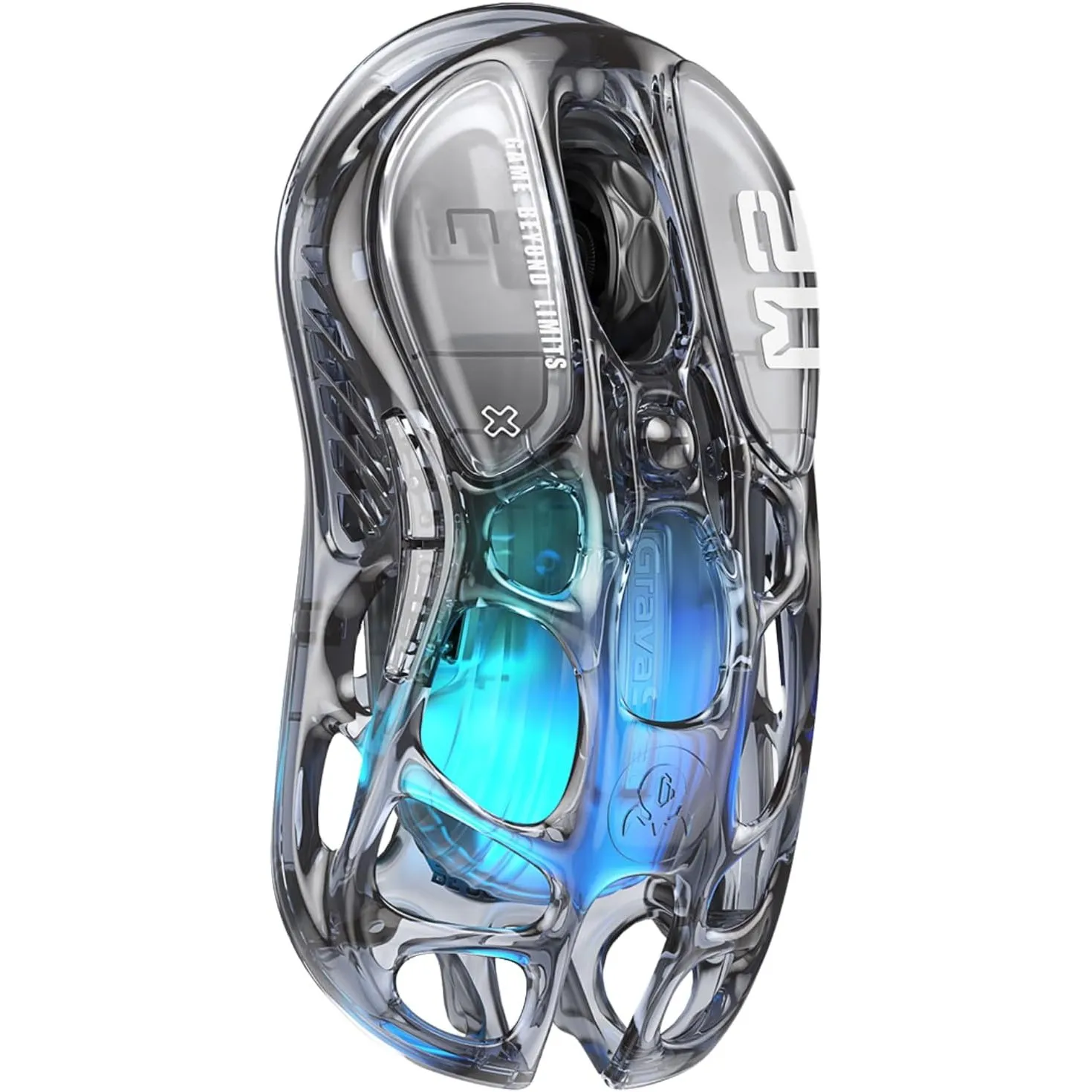 GravaStar Mercury M2 Kabellose RGB Gaming Maus-Transparent Schwarz