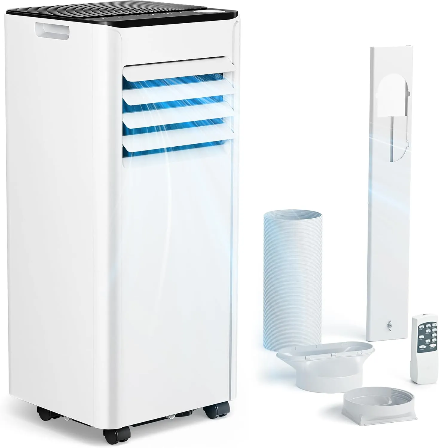 Mobile Klimaanlage 9000 BTU mit Abluftschlauch | 4-in-1 Mobiles Klimagerät | Leiser Betrieb <48 dB | Digitaldisplay + F…