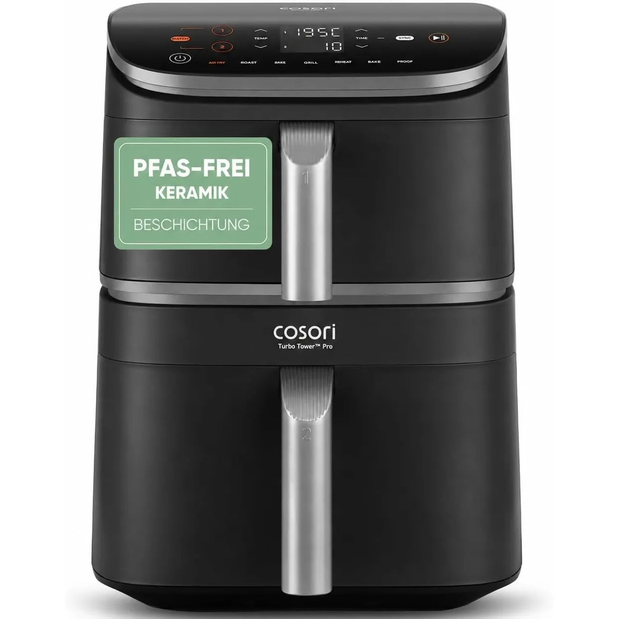 Cosori Airfryer, Turbo Tower Pro, 10,8L Dual Blaze Tech