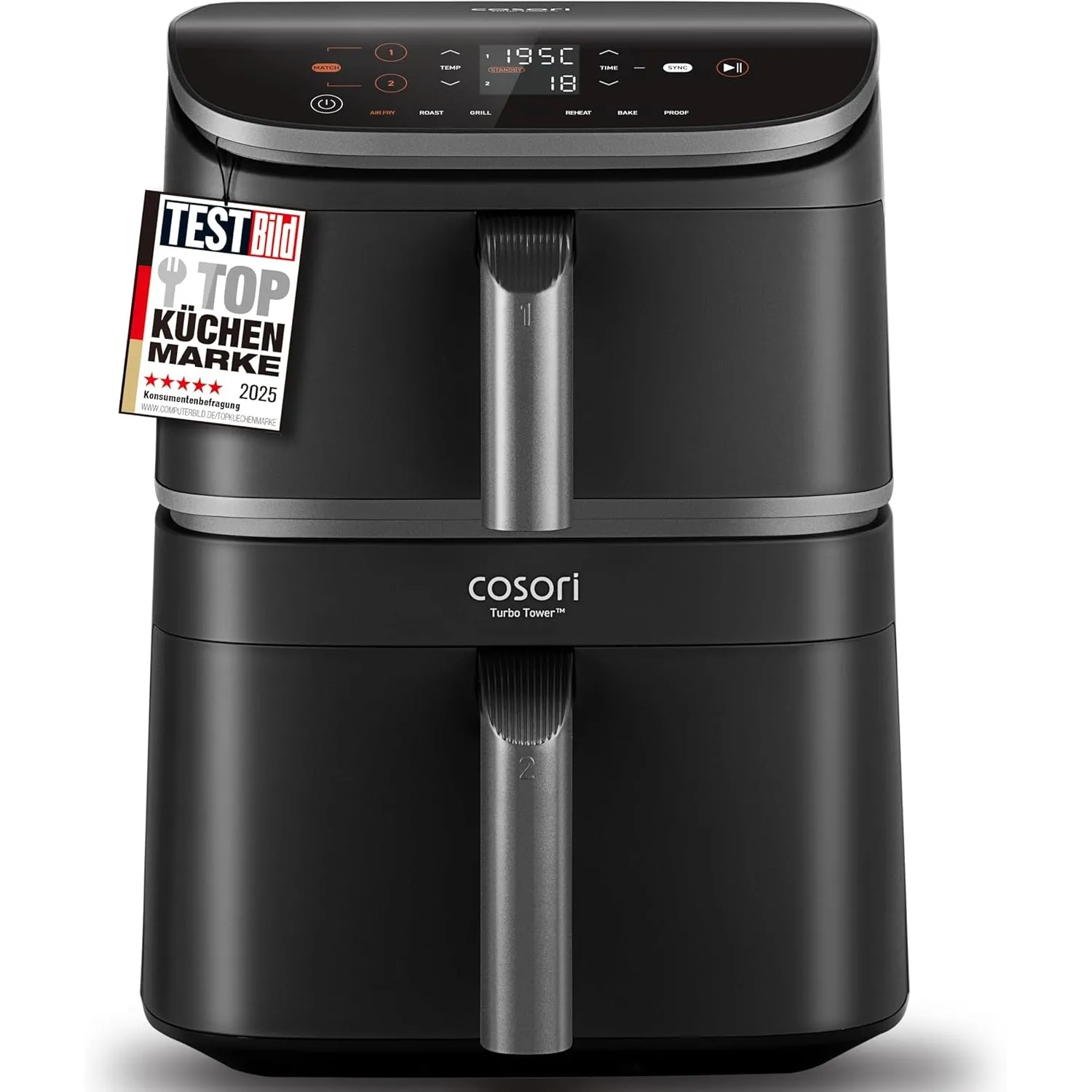 COSORI Airfryer, Heißluftfritteuse 2 Kammern, 10,8 L Heissluftfritteuse, Innovative Mehrfach-Luftgeschwindigkeit, Spart…